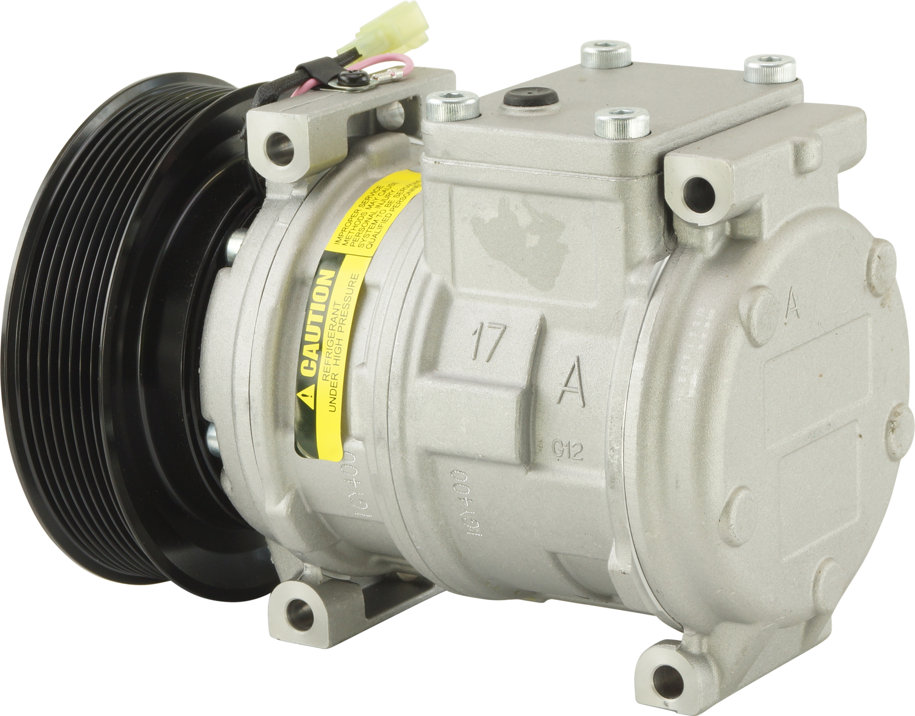 COMPRESSOR, JOHN DEERE, DENSO, 10PA17C, 24V, 8PV, 145MM, R134A, WITH DUST COVER