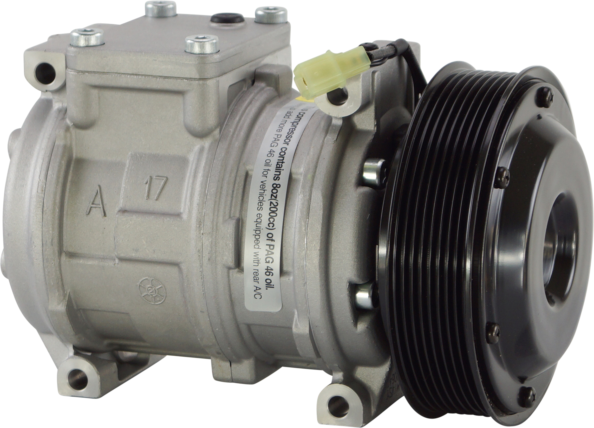 COMPRESSOR, JOHN DEERE, S-SERIES (REPL DENSO), 10PA17C, 12V, 8PV, 145MM, R134A, WITH DUST COVER