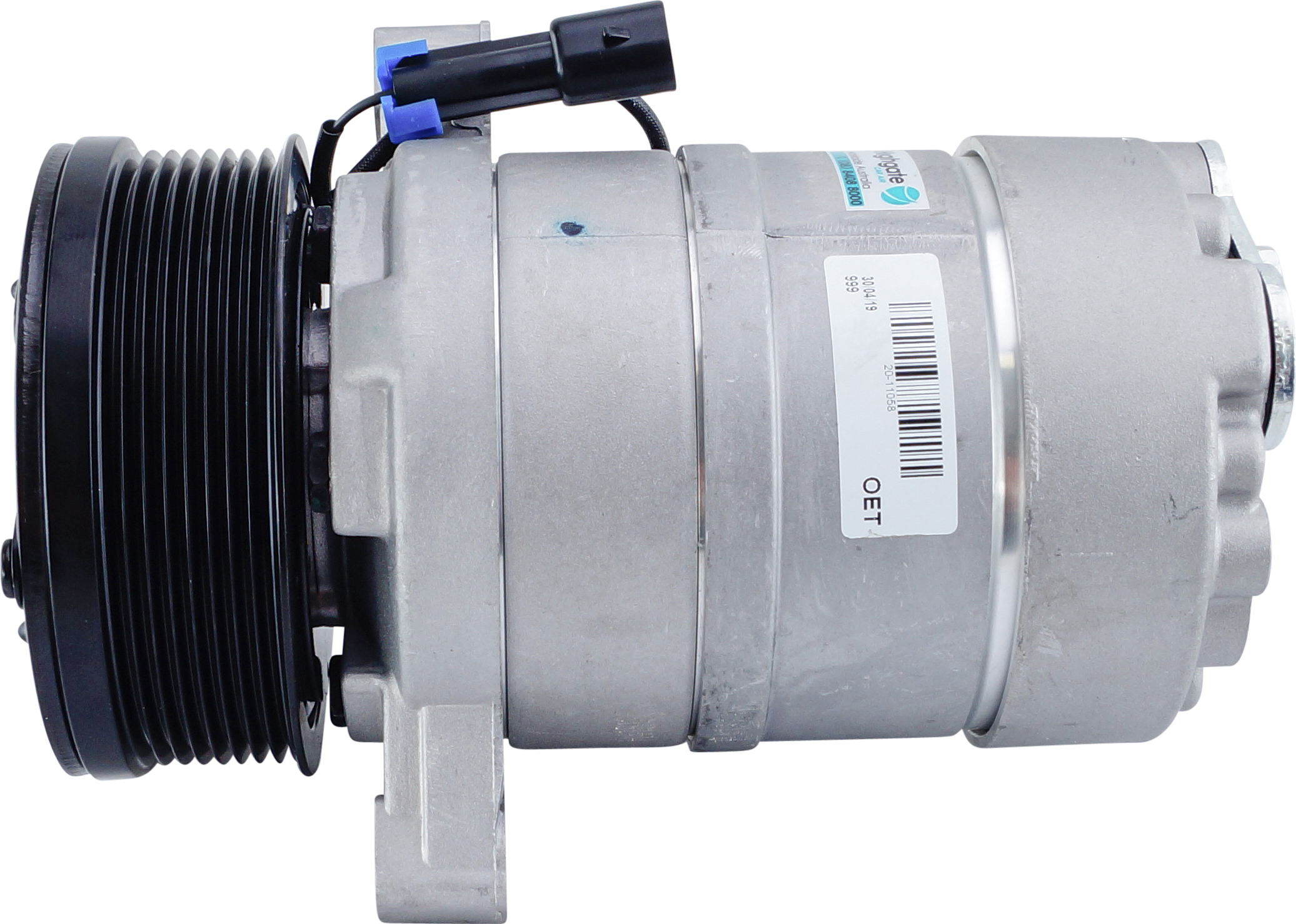COMPRESSOR, JOHN DEERE TRACTOR, S-SERIES (REPL DELPHI), HR6, 12V, 8PV, 122MM
