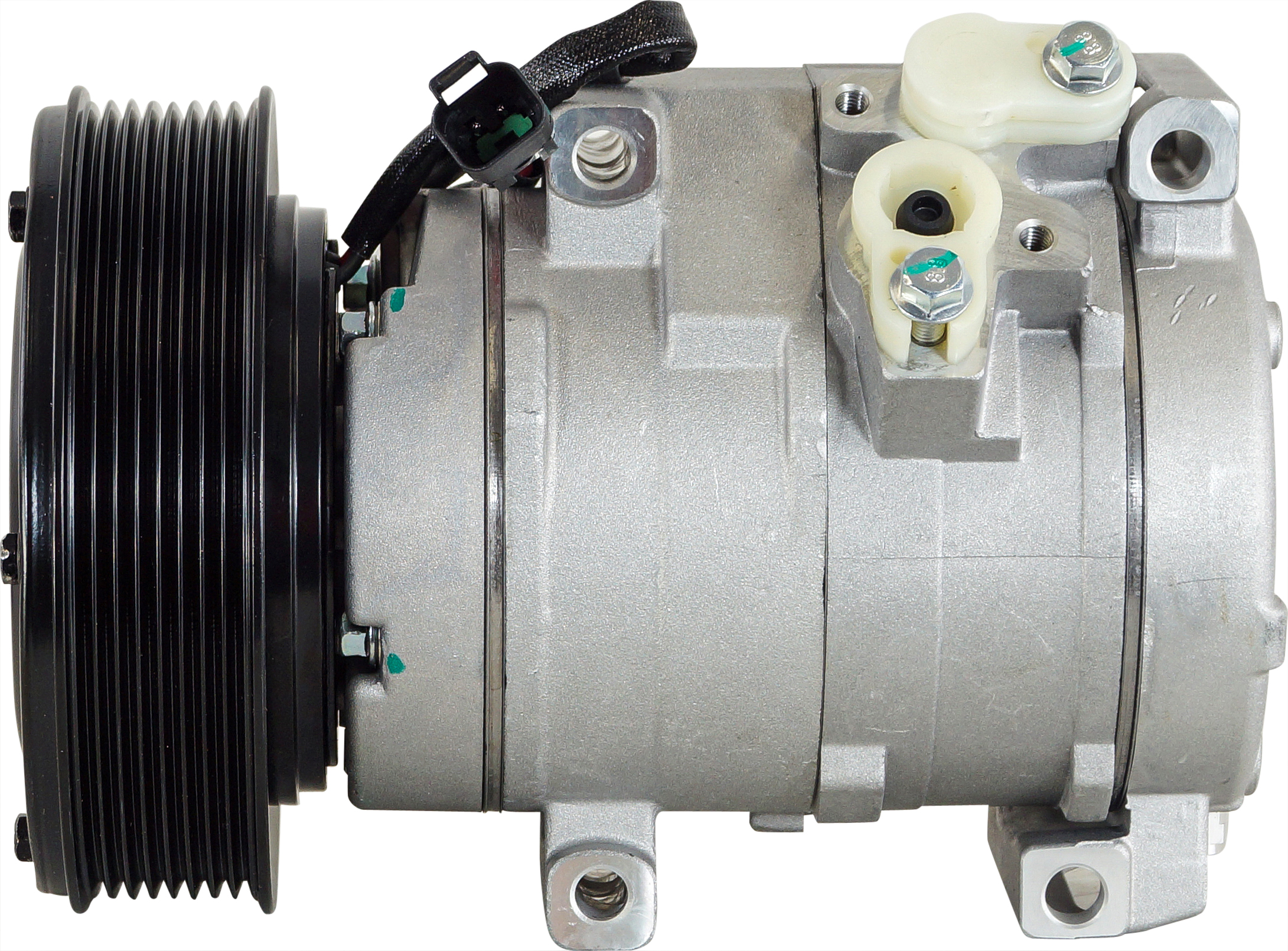 COMPRESSOR, KOMATSU, PC650-11, PC750-11, PC1250-11, (REPL DENSO), 10S17C, 24V, 8PV, PAD, DIRECT MOUN