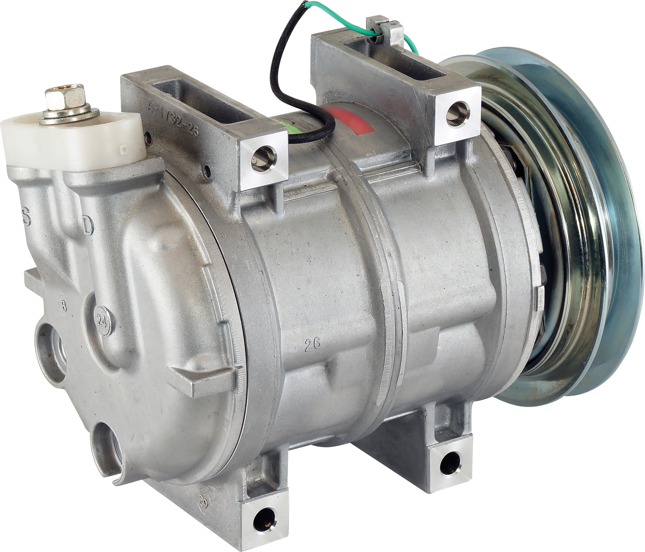 COMPRESSOR, KOMATSU, HITACHI, ZEXEL, DKS15CH, 24V, 138MM, VERT PAD, DIRECT MOUNT