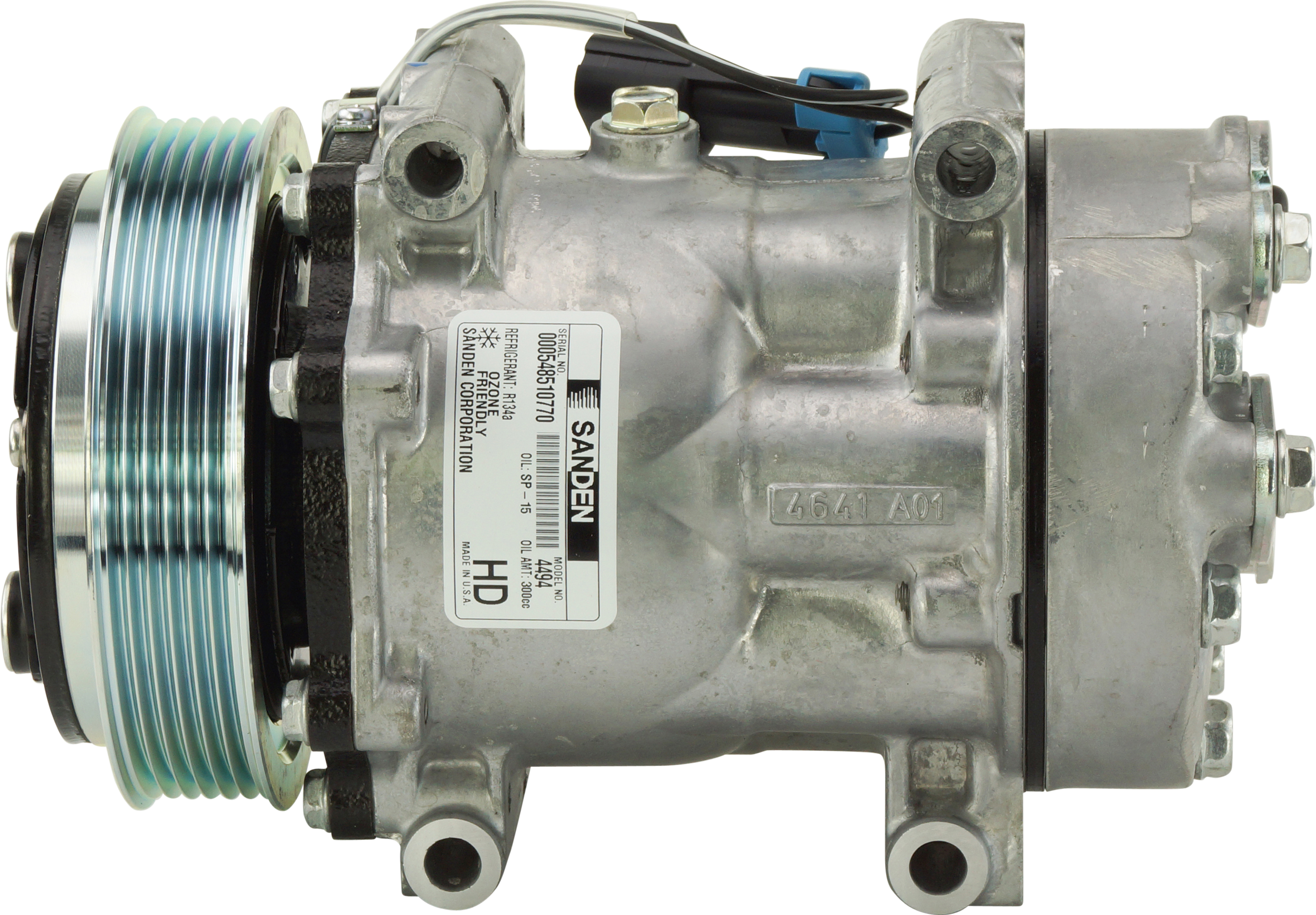 COMPRESSOR, MACK TRUCK, INTERNATION EAGLE (SOME), SANDEN, SD7H15, 12V, 6PV, WV HEAD
