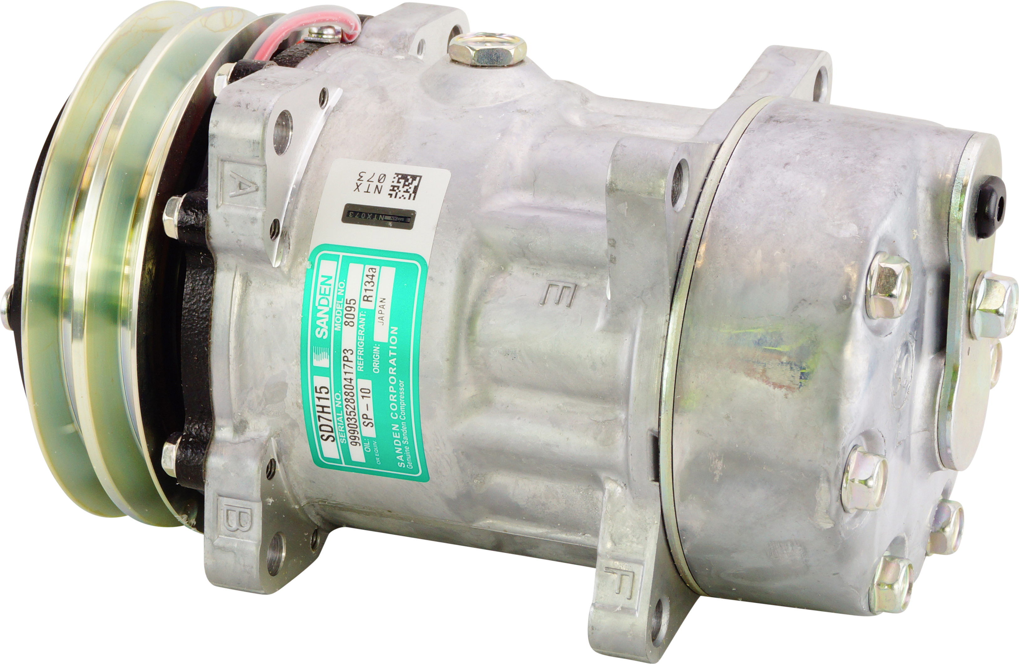 COMPRESSOR, MACK TRUCK, SANDEN, SD7H15, 24V, 2A, 132MM, GM PAD (METRIC), EAR MOUNT