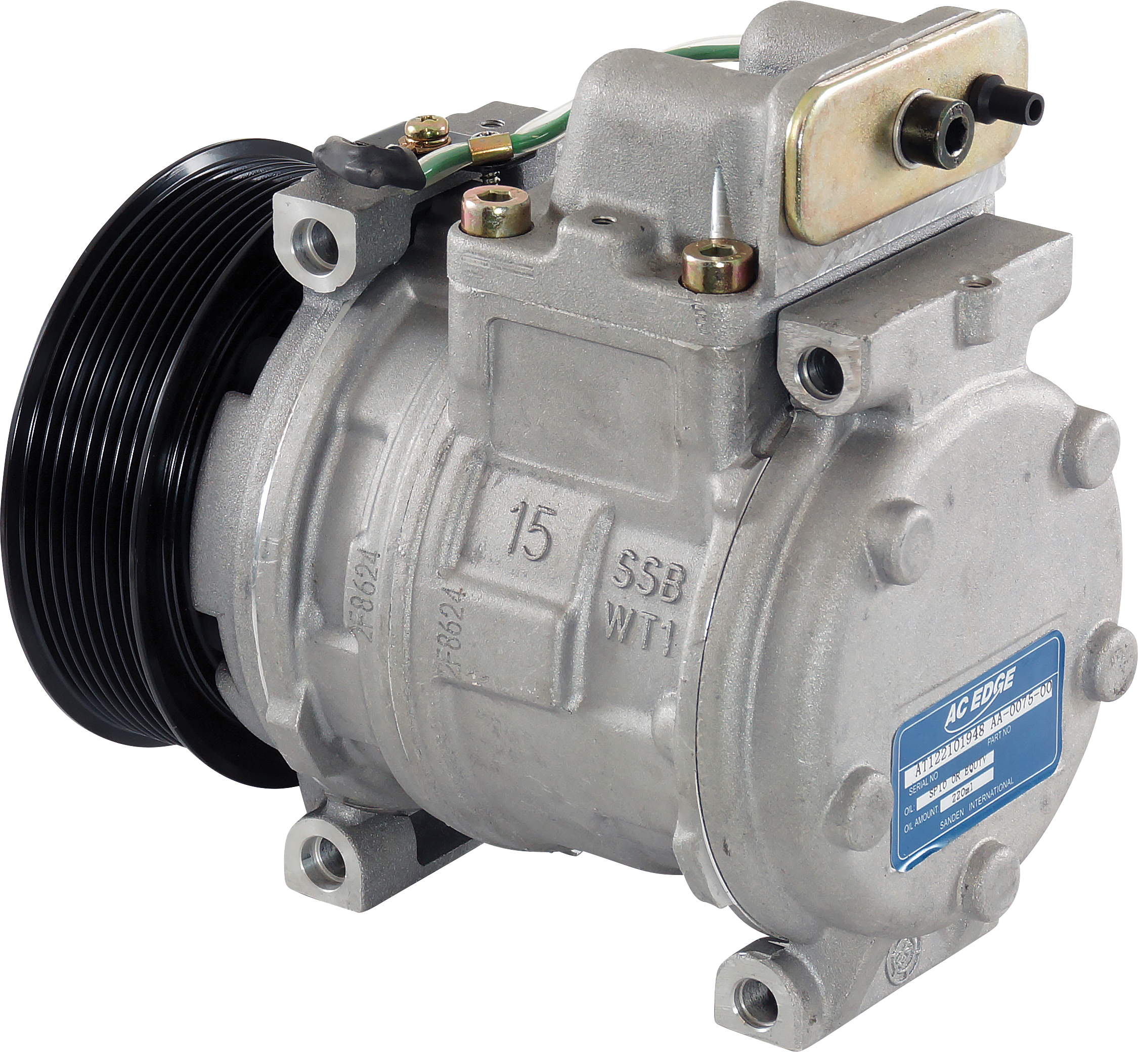COMPRESSOR, MERCEDES ACTROS, DENSO, 10PA15C, 24V, 8PV, 130MM
