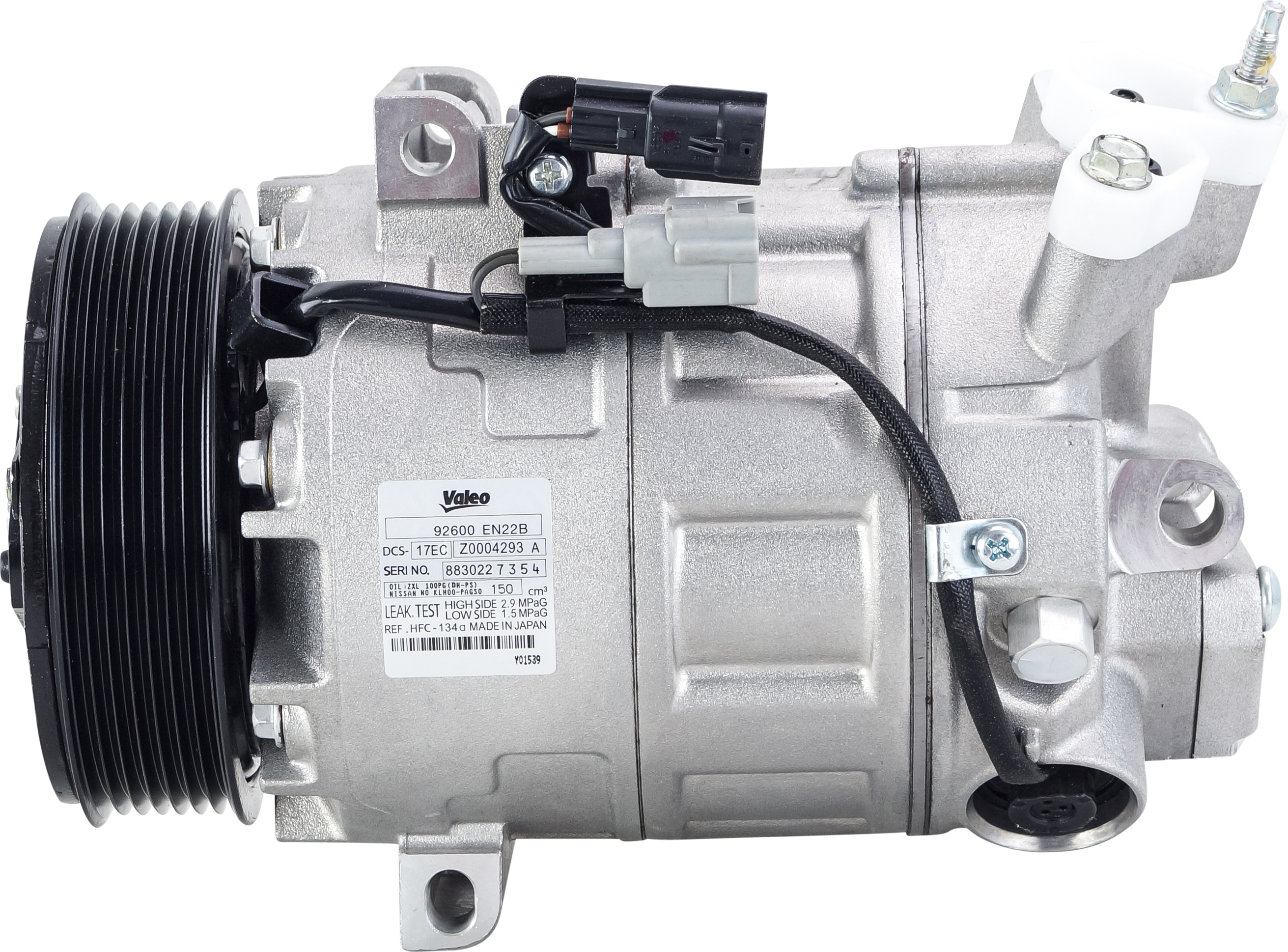 COMPRESSOR, NISSAN X-TRAIL T31 4 CYL 2.0TD 10/07-, S-SERIES (REPL. VALEO), DSC17EC, 7PV, 119MM, WITH