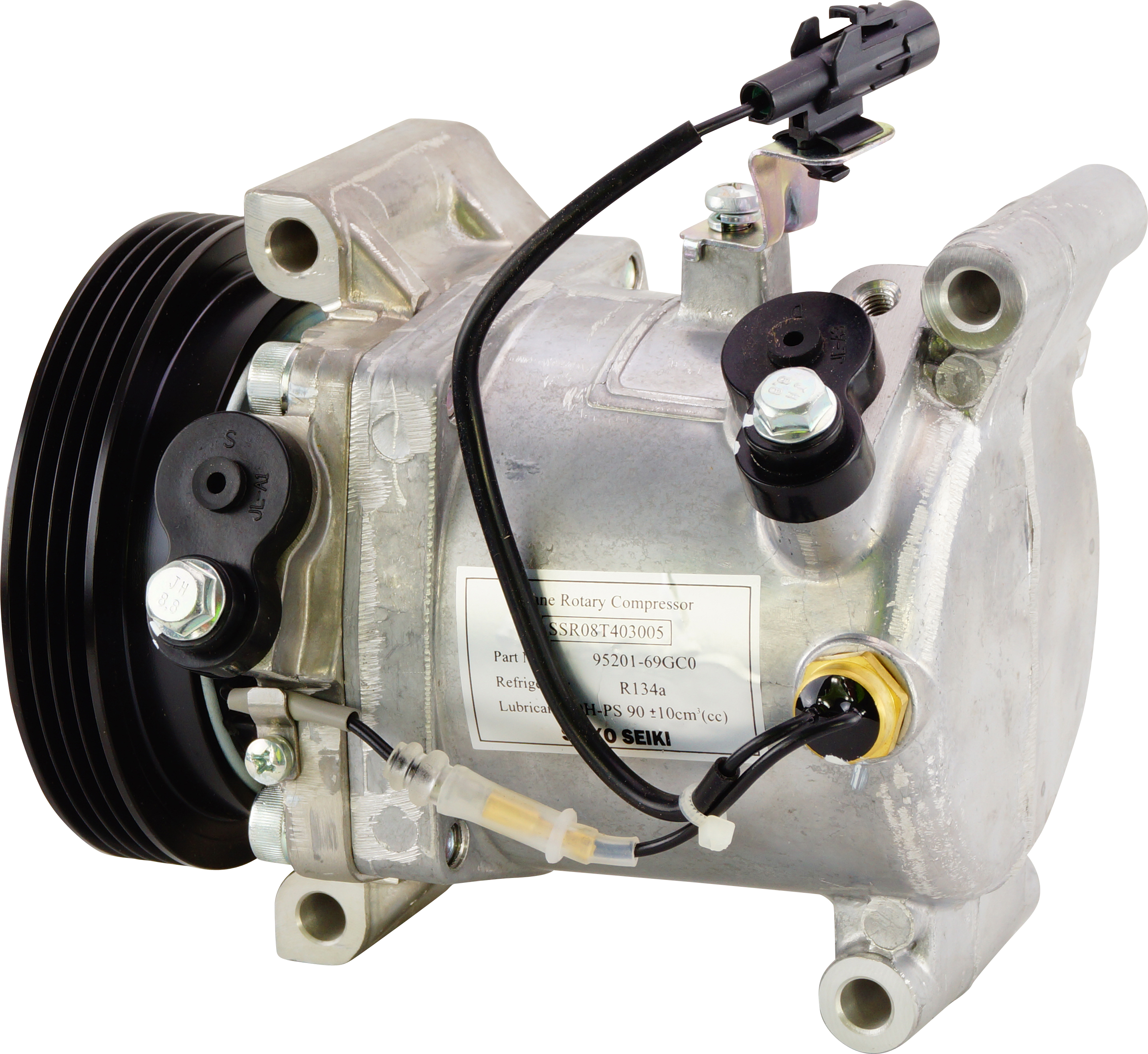 COMPRESSOR, SUZUKI SWIFT EZ 4 CYL 1.6I 01/06-02/11, S-SERIES (REPL SEIKO), SS10LV, 4PV, 110MM