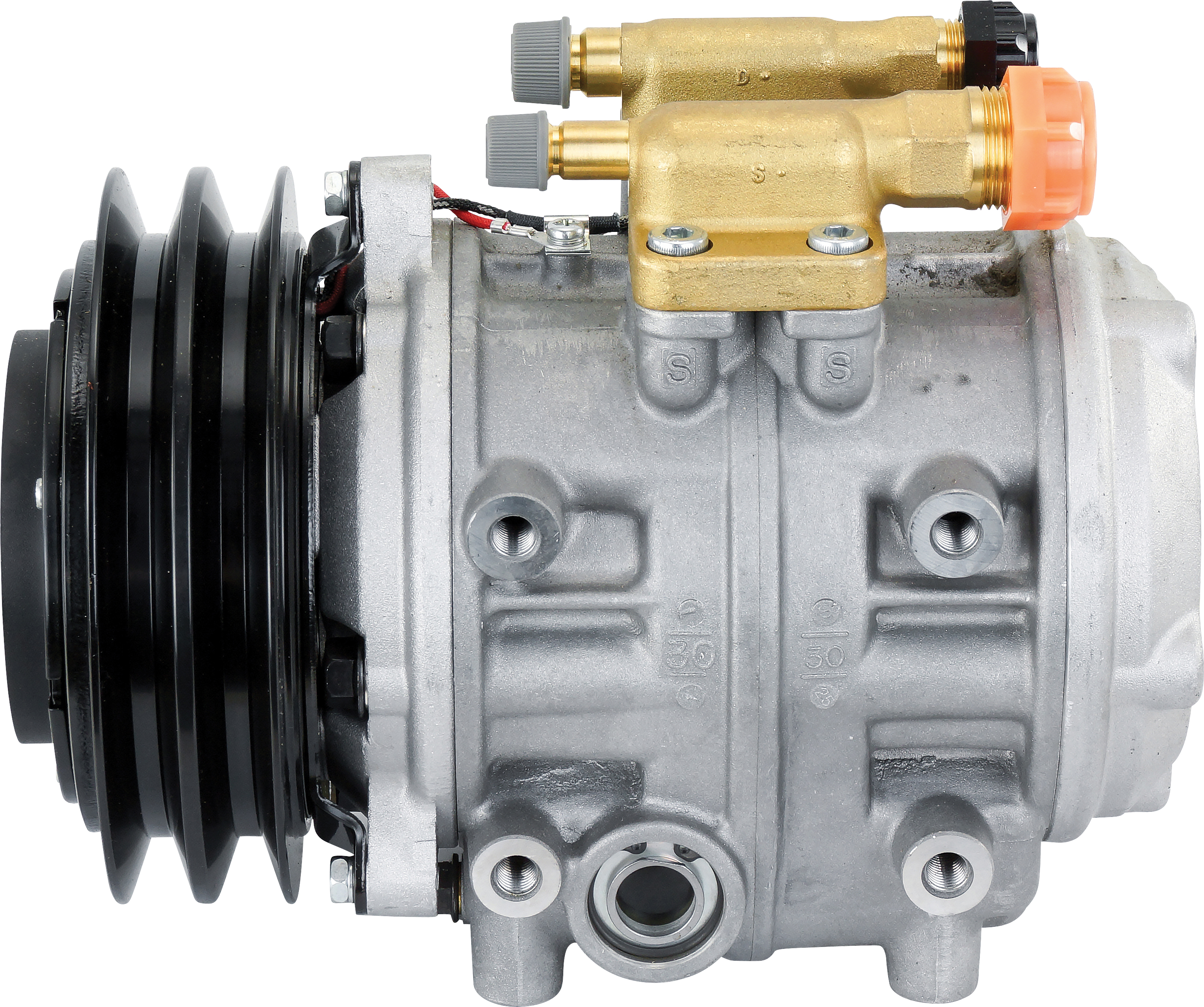 COMPRESSOR, TOYOTA COASTER BUS, DENSO, 10P30B, 24V, 2B, R134A