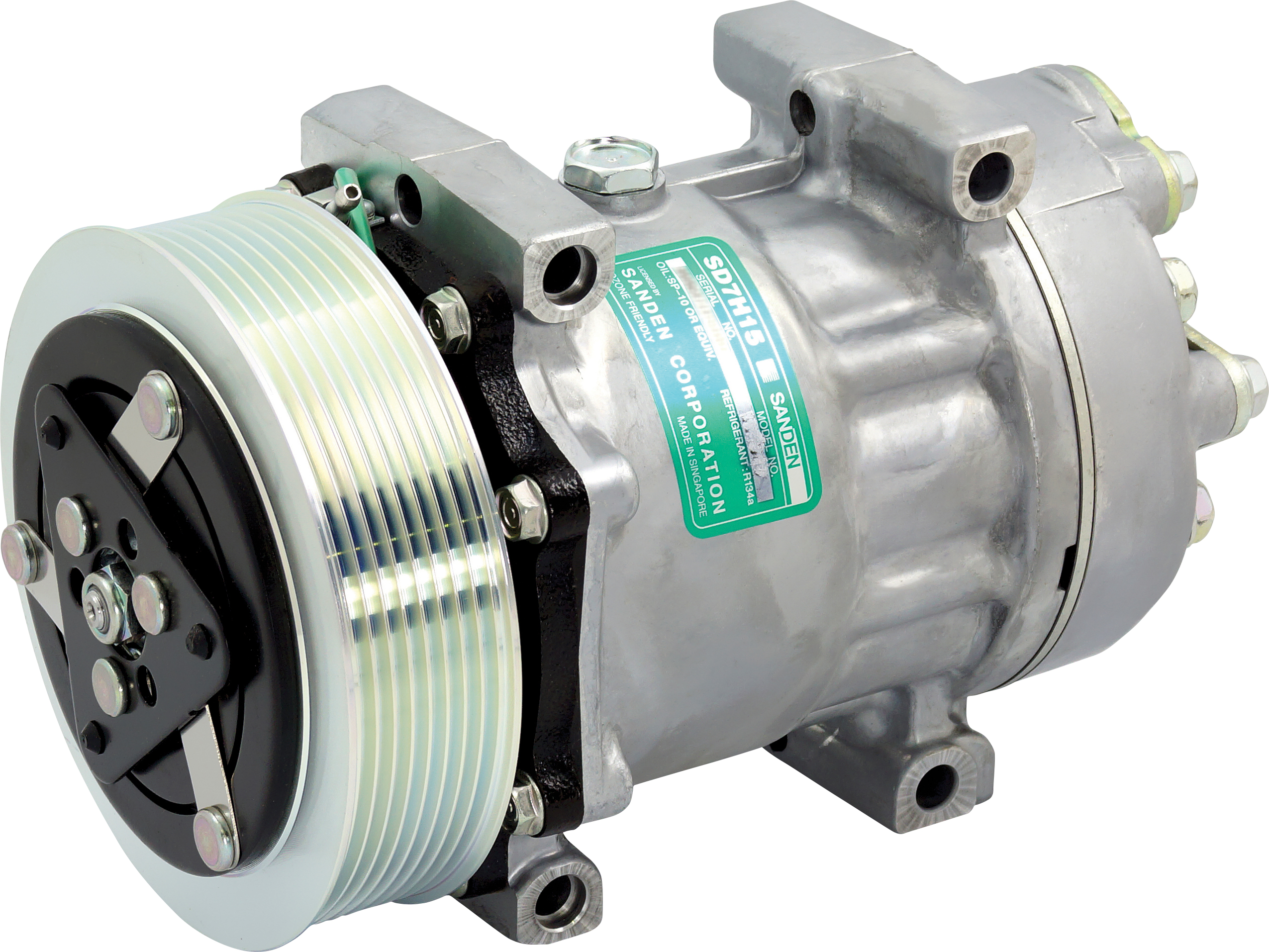 COMPRESSOR, VOLVO TRUCK FH12, FH16, FM12, NH12, SANDEN, SD7H15 8044, 24V, 8PV, 132MM, DIRECT MOUNT,