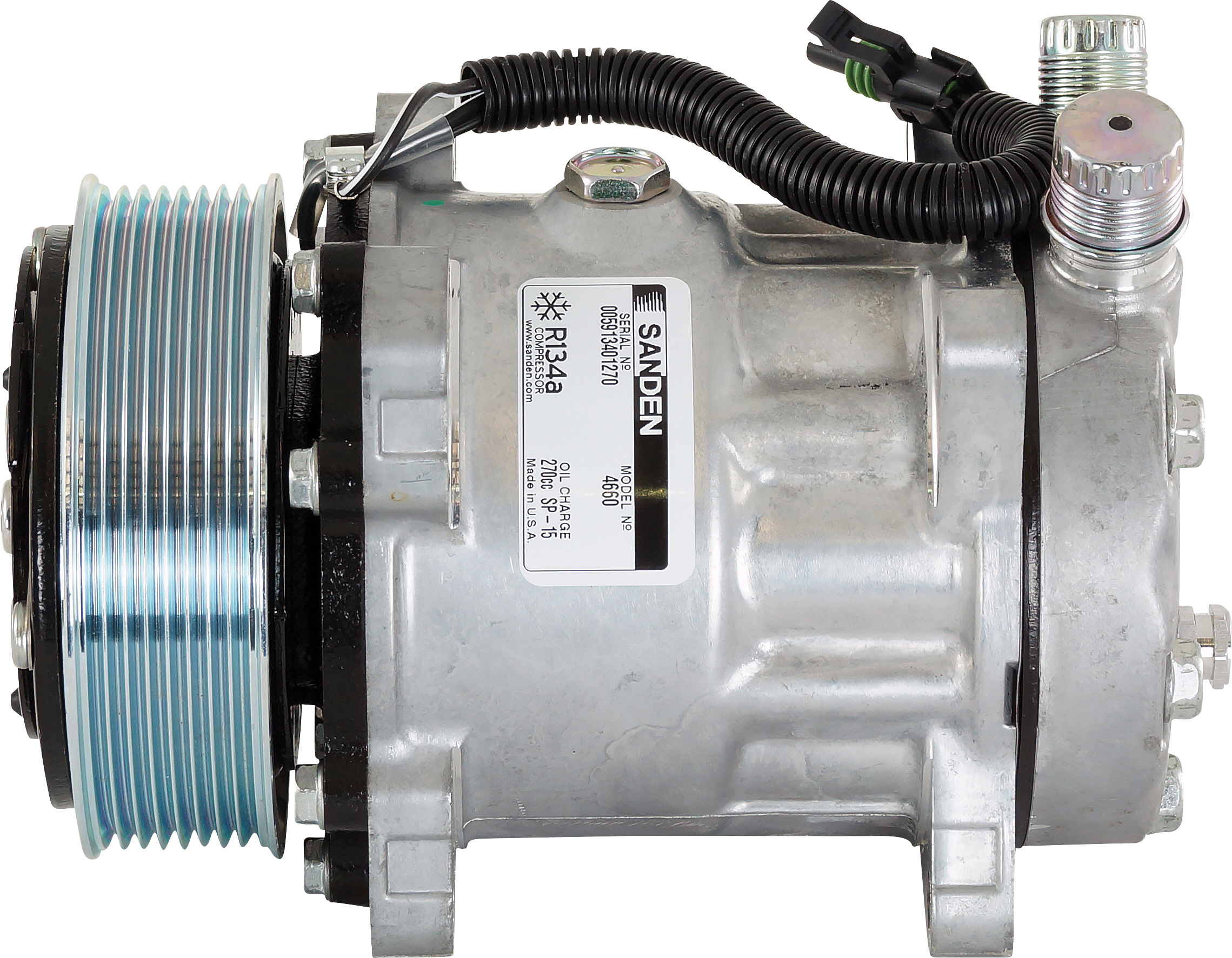 COMPRESSOR, KENWORTH TRUCK, SANDEN, SD7H15, 12V, 8PV, 119MM, JD HEAD