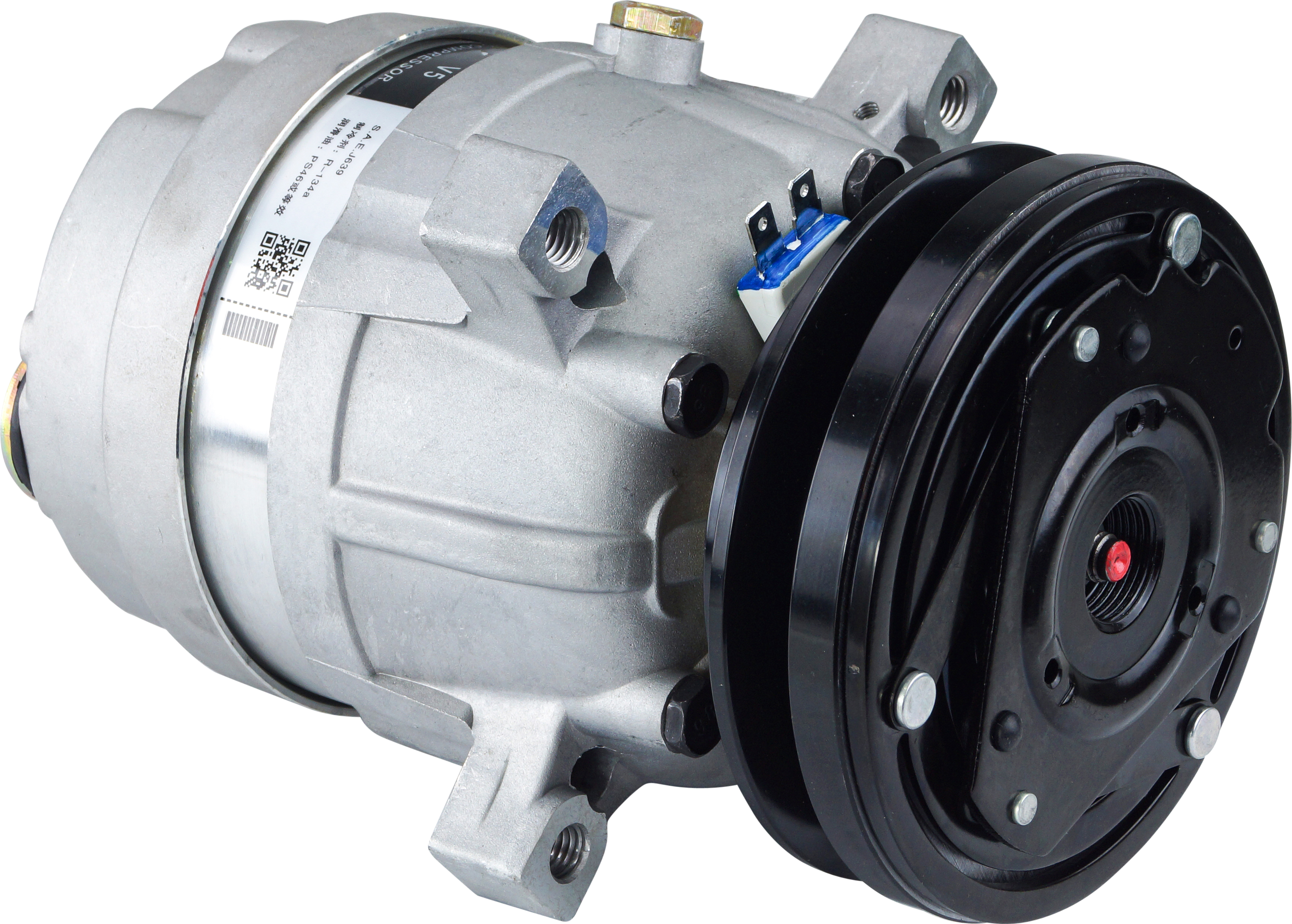 COMPRESSOR, VOLVO EXCAVATOR, DELPHI, 24V, 1A, 132MM, GM PAD