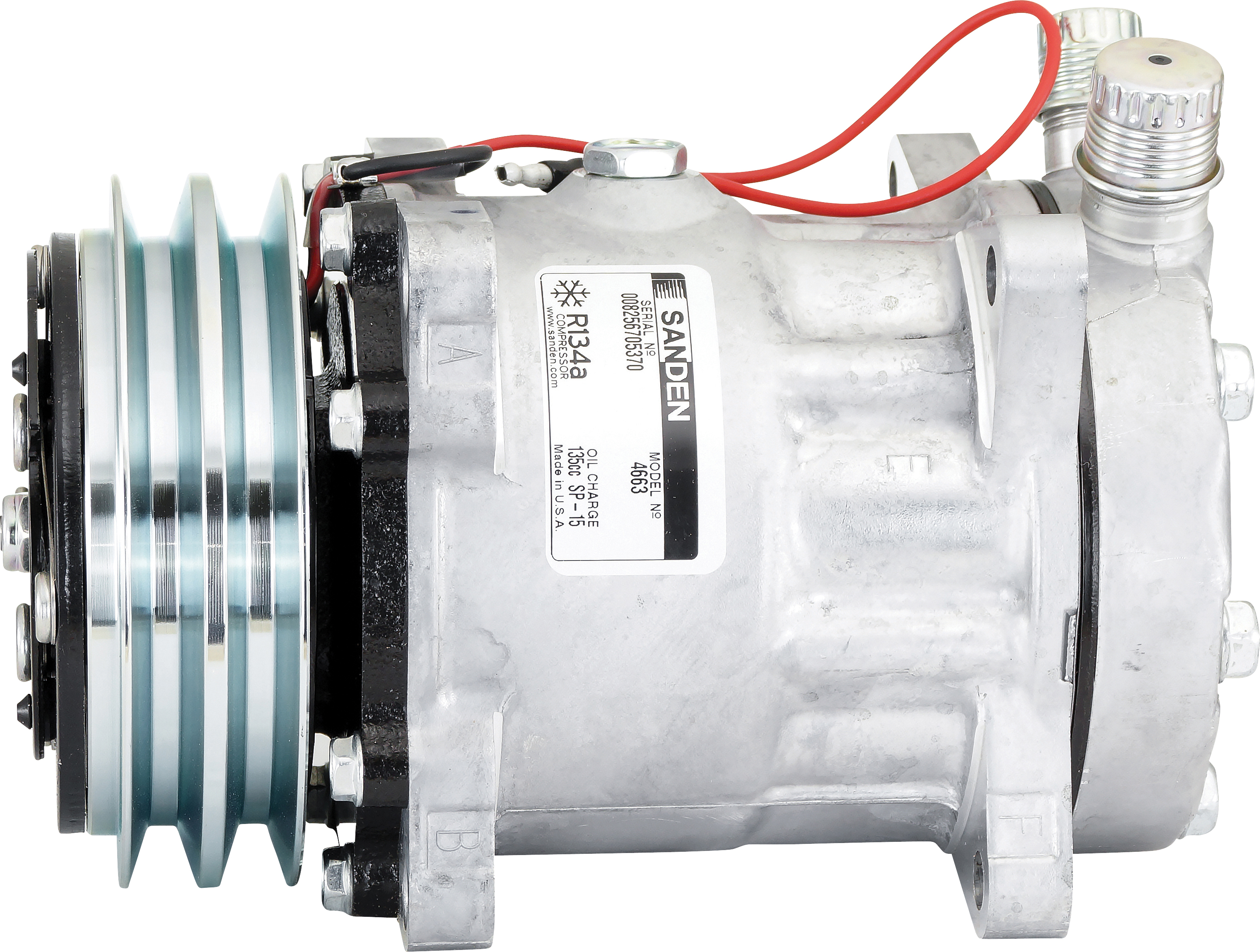 COMPRESSOR, VOLVO, SANDEN, SD7H15, 12V, 2A, 125MM, JD VOR HEAD
