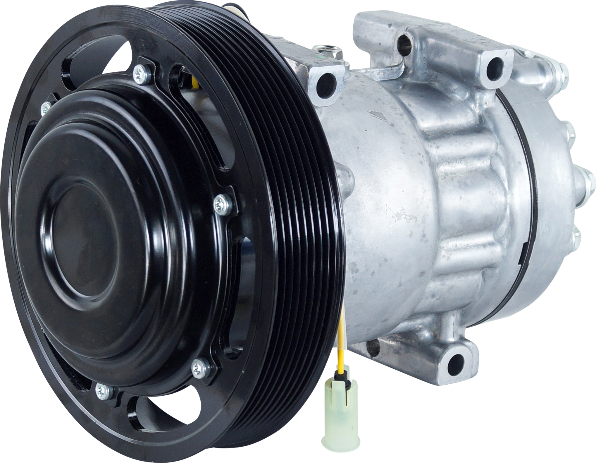 COMPRESSOR, VOLVO TRUCK, SANDEN, SD7H15, 8PV, 180MM, DIRECT MOUNT, REAR PAD, YQ HEAD
