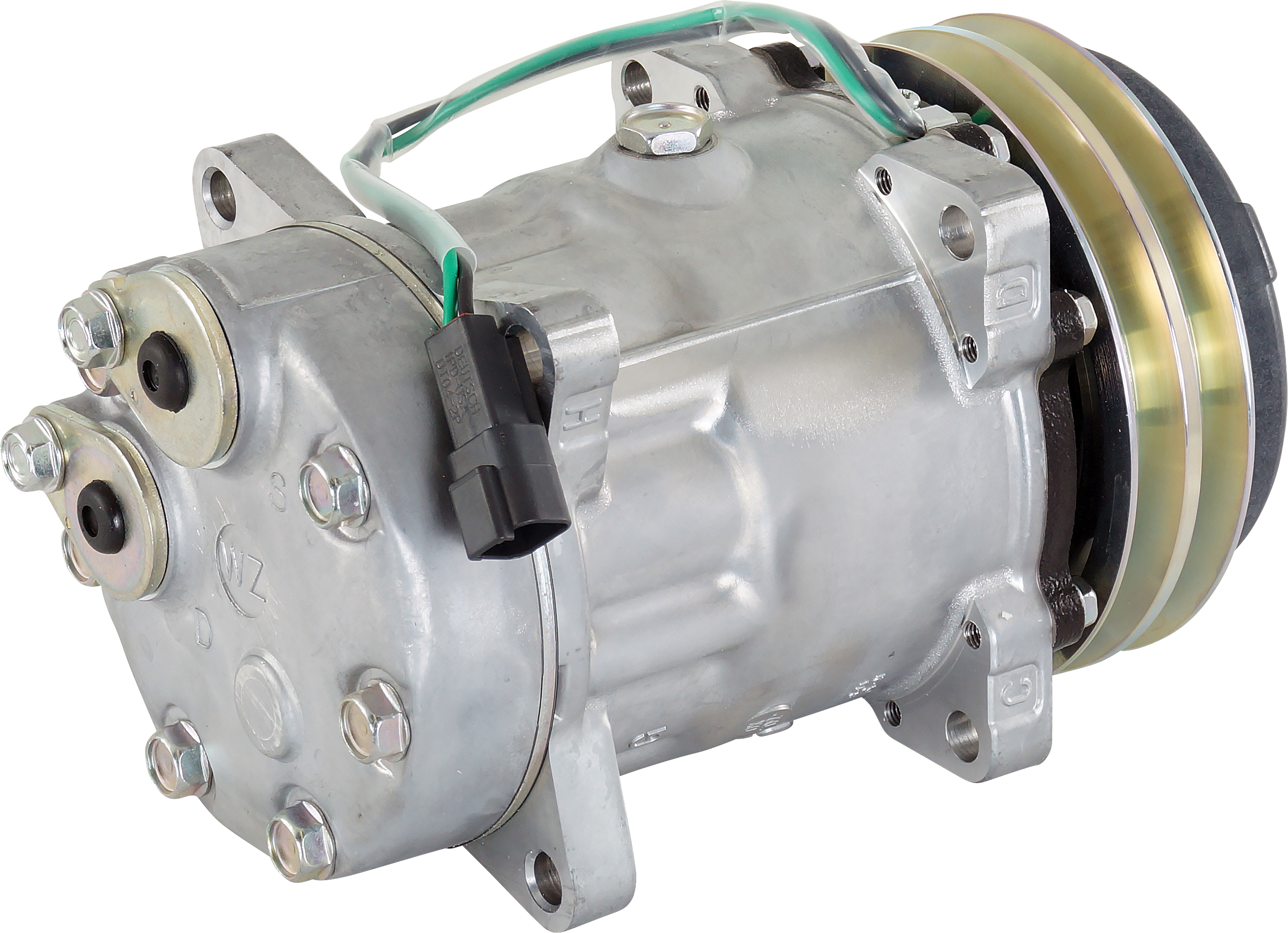 COMPRESSOR, VOLVO CONSTRUCTION, SANDEN, SD7H15, 24V, 2A, REAR WZ PAD, SINGLE WIRE
