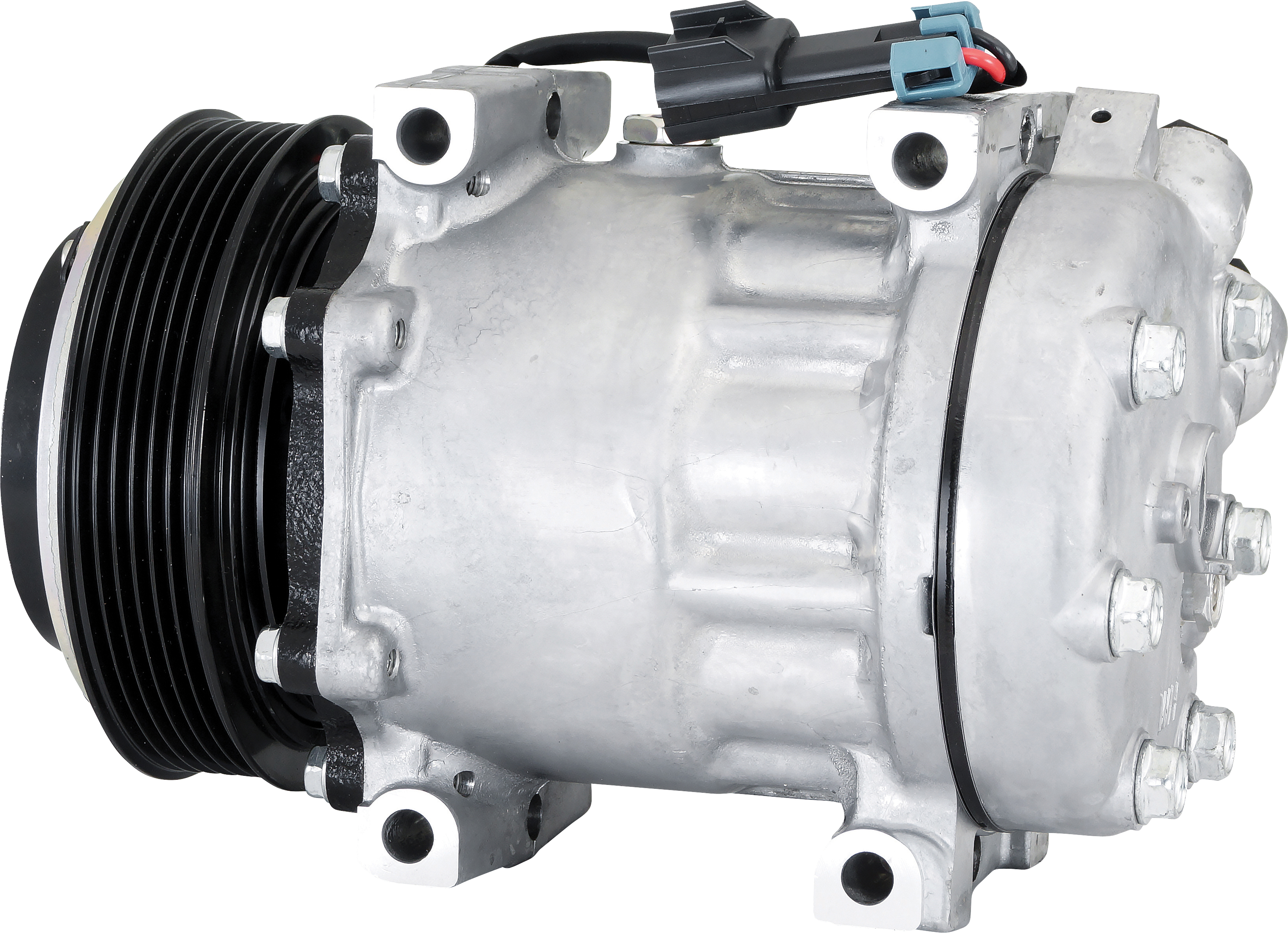 COMPRESSOR, WESTERN STAR (WITH CUMMINS), SANDEN, SD7H15 4071, 12V, 6PV, 125MM, VERT FEM O-RING, DIRE