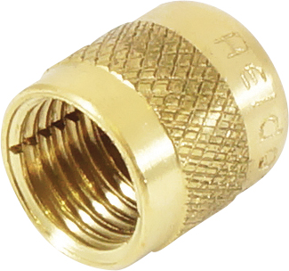 VALVE CAP, R12, 1/4 INCH, BRASS, SCHRADER (SINGLE)