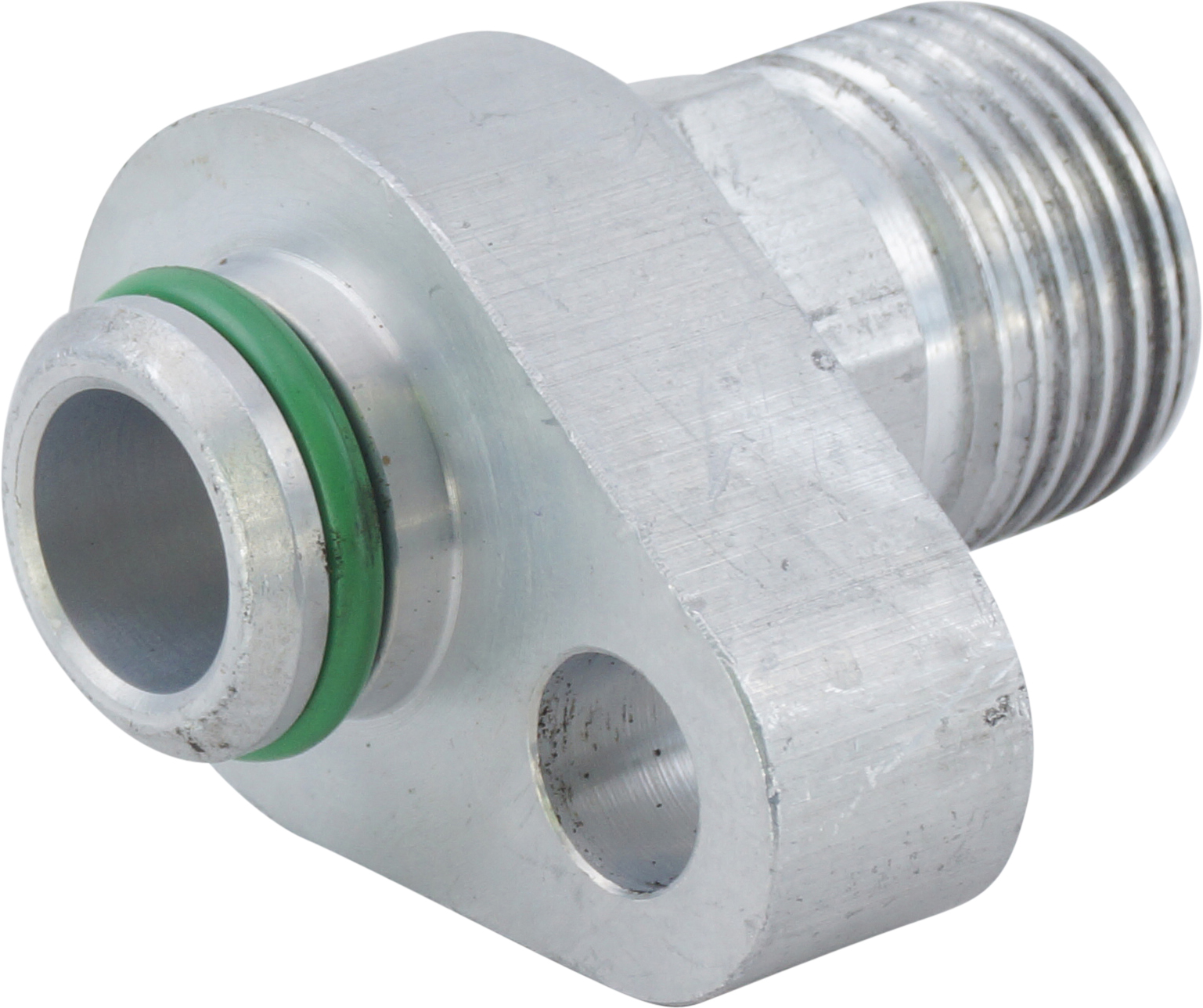 FITTING, COMPRESSOR, DENSO, #10 MIOR, R134A PAD, SUCTION, 18.22MM OD PAD