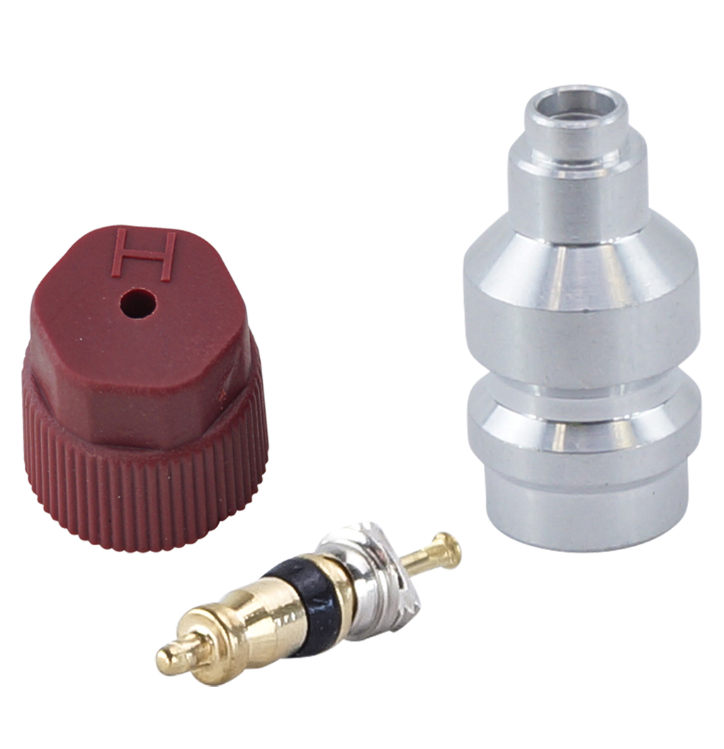 ACCESS VALVE, R134A, HIGH SIDE, WELD-ON ALUMINIUM, INCL CORE AND CAP