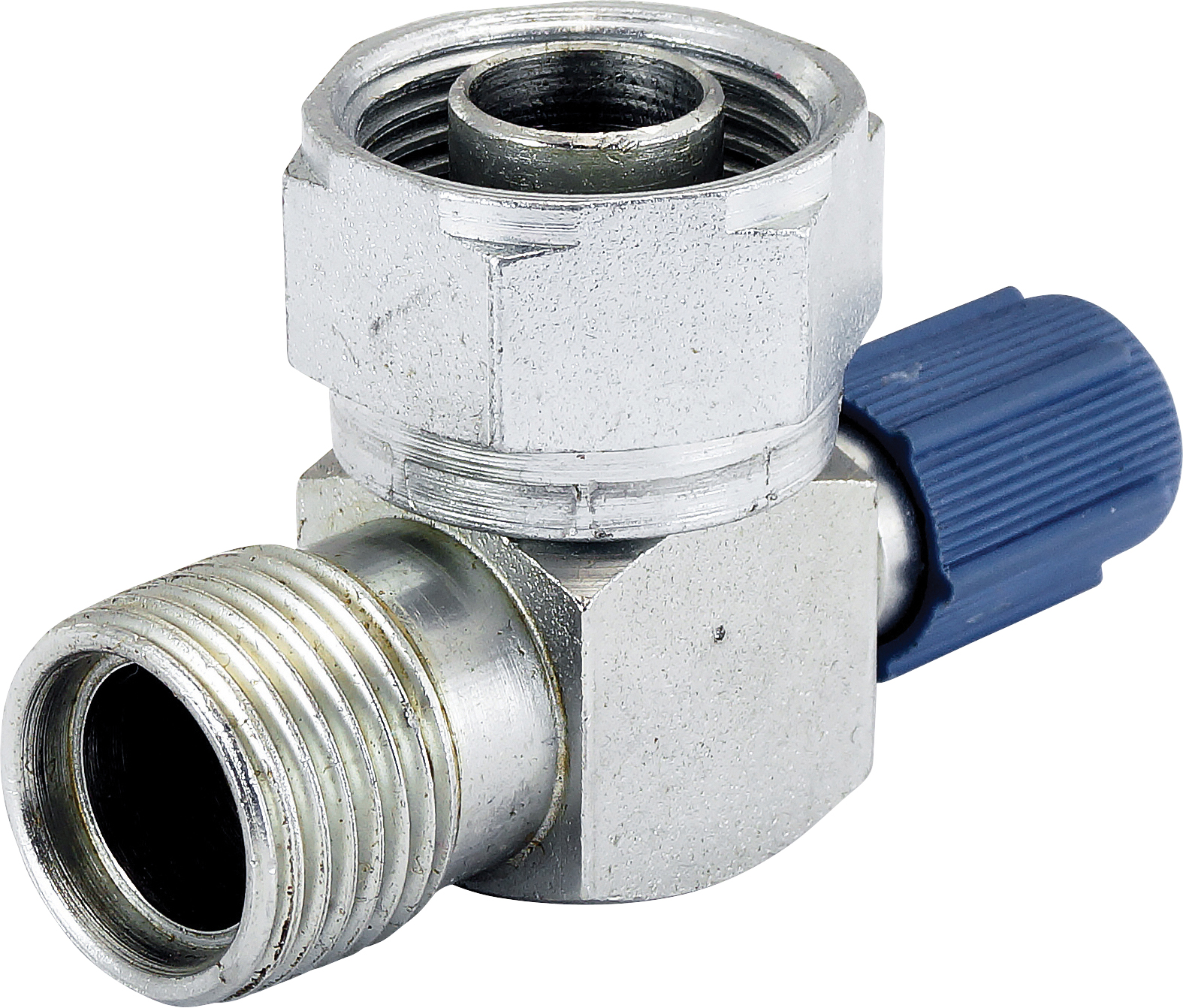 FITTING, COMPRESSOR, CONVERSION, TUBE-O-MIO #10, SCHRADER, HORIZONTAL R134A ACCESS