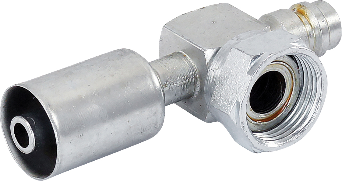 FITTING, COMPRESSOR, CONVERSION, ROTOLOC-BEADLOCK #8, SCHRADER, HORIZONTAL R134A ACCESS
