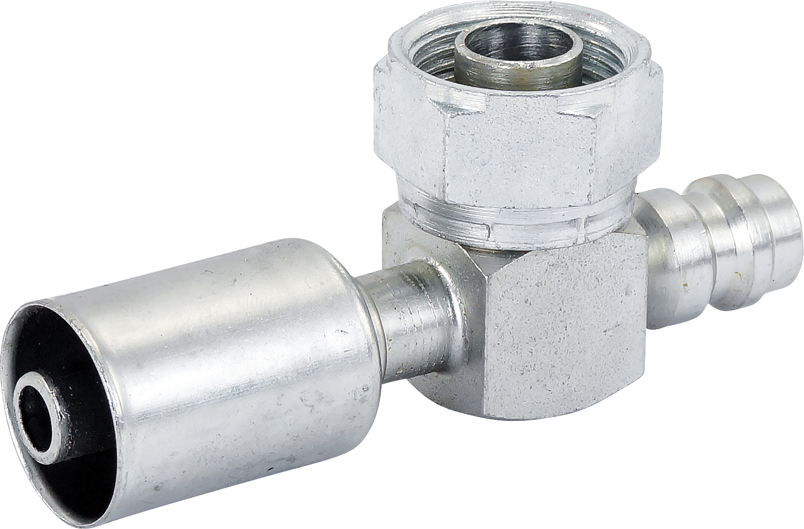 FITTING, COMPRESSOR, CONVERSION, TUBE-O-BEADLOCK #8, SCHRADER, HORIZONTAL R134A ACCESS