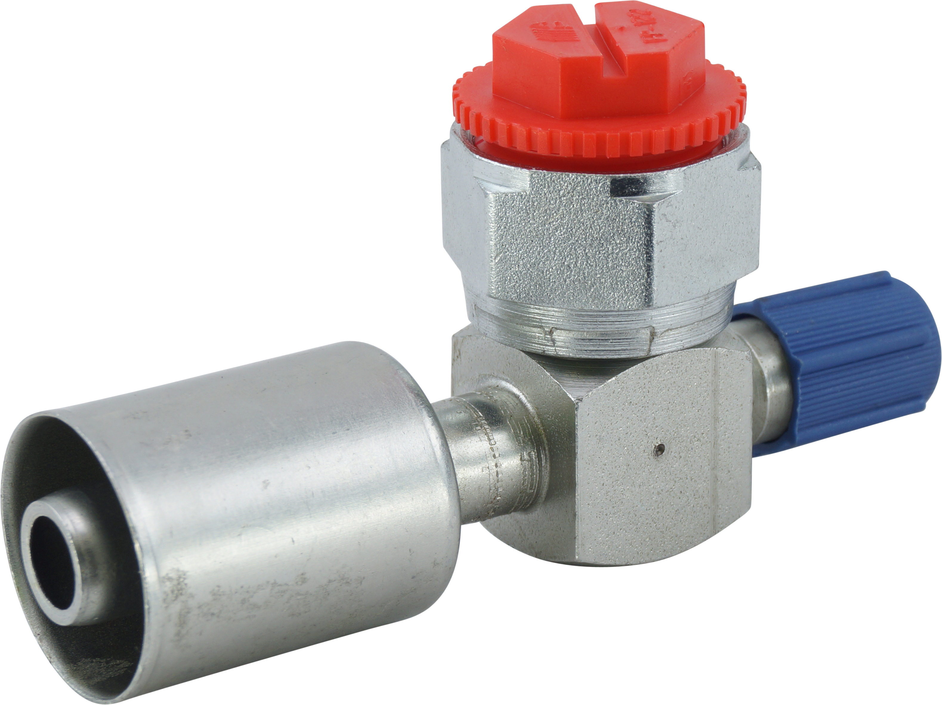 FITTING, COMPRESSOR, CONVERSION, TUBE-O-BEADLOCK #10, SCHRADER, HORIZONTAL R134A ACCESS