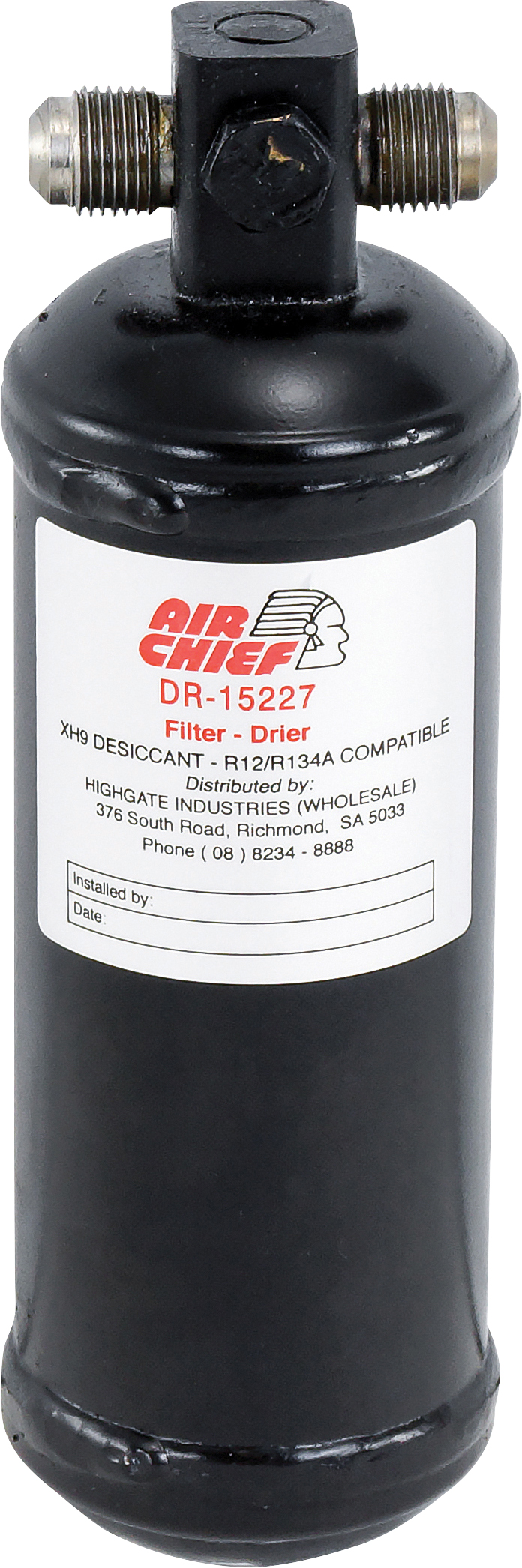 DRIER, MF-MF #6 2-SP, 2 STANDARD SWITCH PORTS R12/R134A, 200X62, AIR-CHIEF