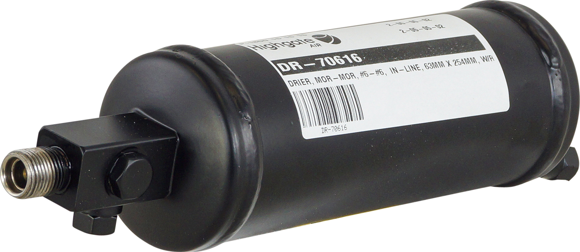 DRIER, MOR-MOR, #6-#6,  IN-LINE, 63MM X 254MM, W/RELIEF VALVE, SIGHT GLASS, MALE SWITCH PORT, GLAAS/