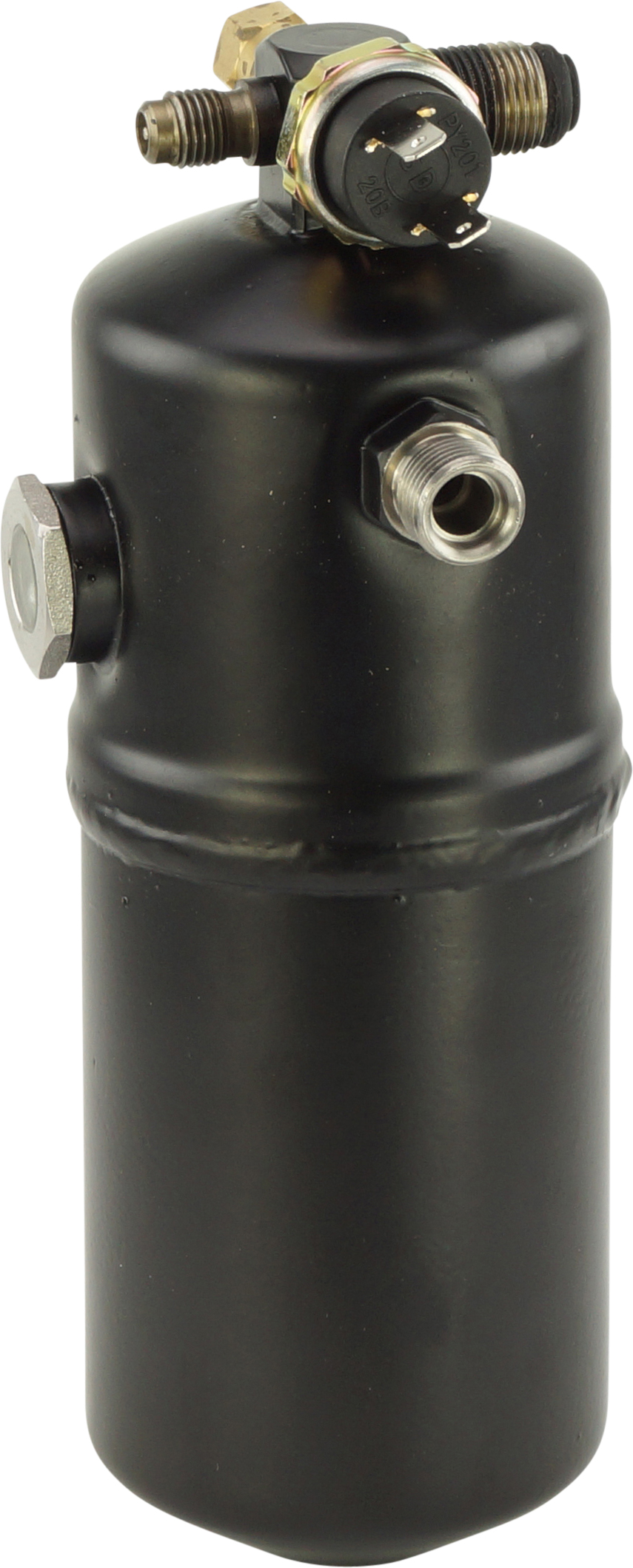 RECEIVER DRIER, CLAAS COMBINES, 75x222, #6-#6 MOR, W/ BINARY SWITCH