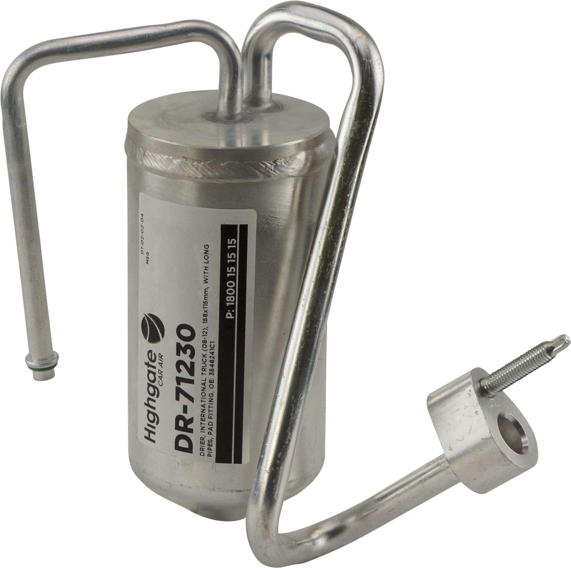 DRIER, PAD FITTING, WITH LONG PIPES, 158X115, INTERNATIONAL TRUCK 08-12