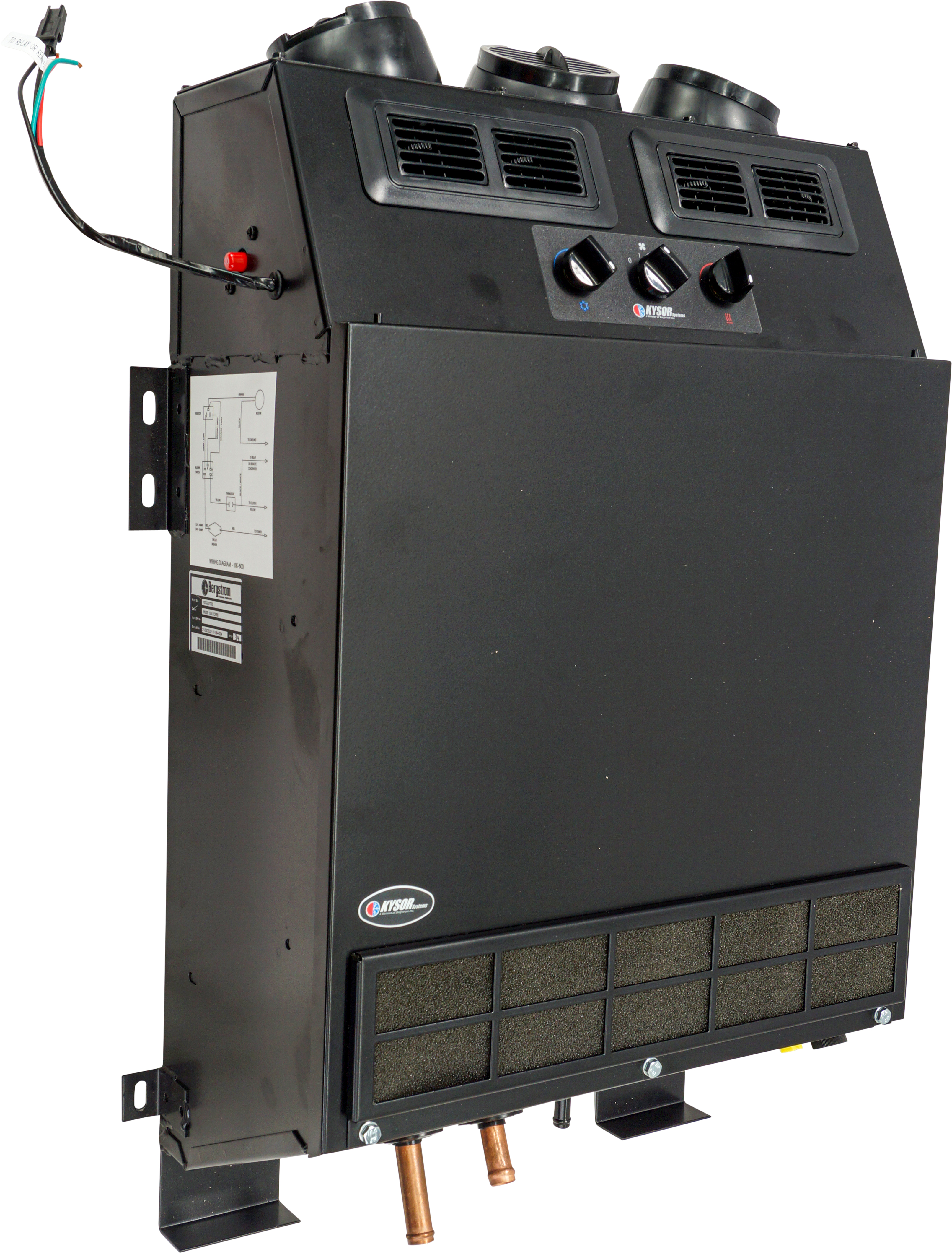 EVAPORATOR UNIT, WALL MOUNT, BERGSTROM, KK-600, 12V, COOL & HEAT, BLACK