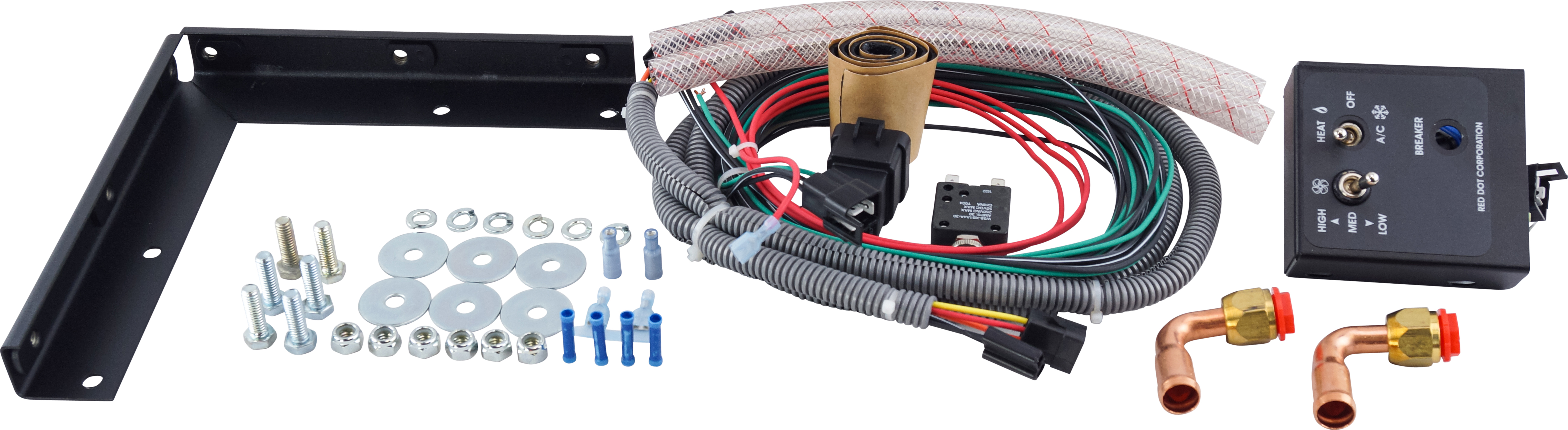 EVAPORATOR UNIT, WALL MOUNT, RED DOT, R8500, 12V, COOL & HEAT, METAL, BLACK