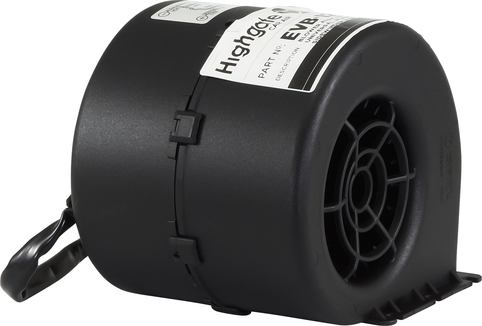 EVAPORATOR BLOWER ASSEMBLY, SINGLE, 12V, 3-SPD, UNIVERSAL, PLASTIC CASE, SIDEWINDER