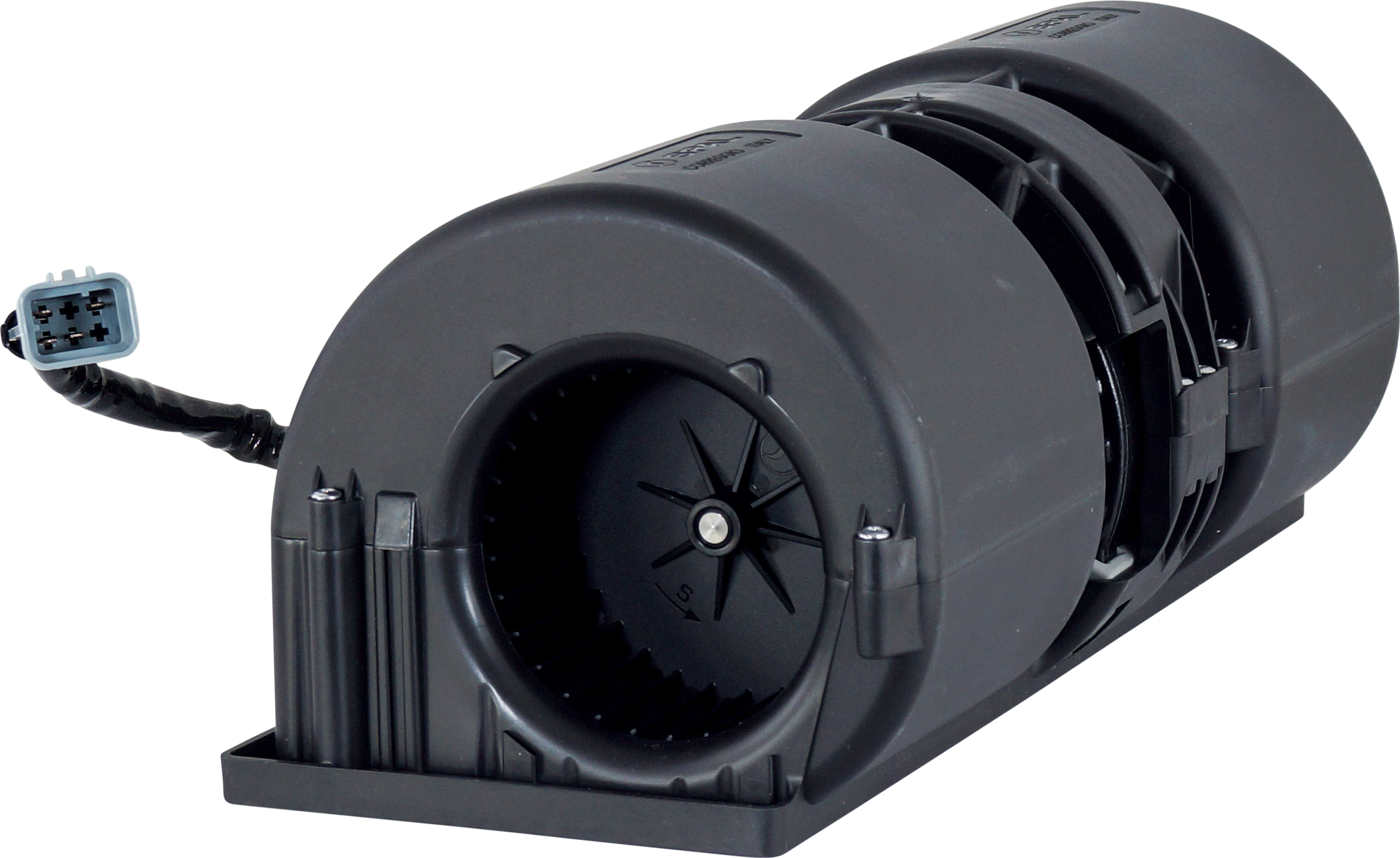 EVAPORATOR BLOWER ASSEMBLY, SPAL 24V , BRUSHLESS, CENTRIFUGAL, 4PIN, 351 X 136 MM
