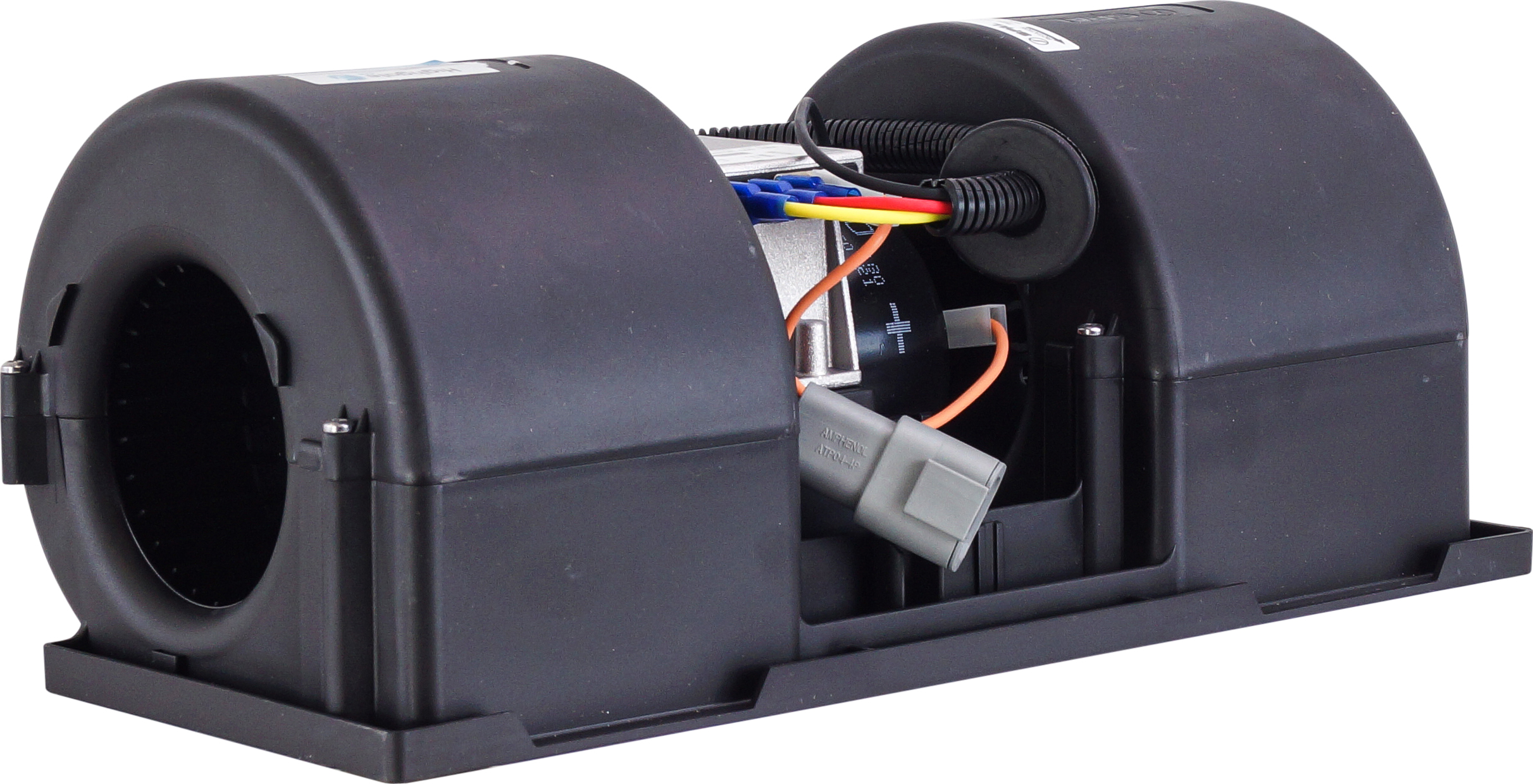 EVAPORATOR BLOWER ASSEMBLY, DUAL, SKID STEER, 12V, PLASTIC, S550, S570, S590, S750, T630, T650, T750