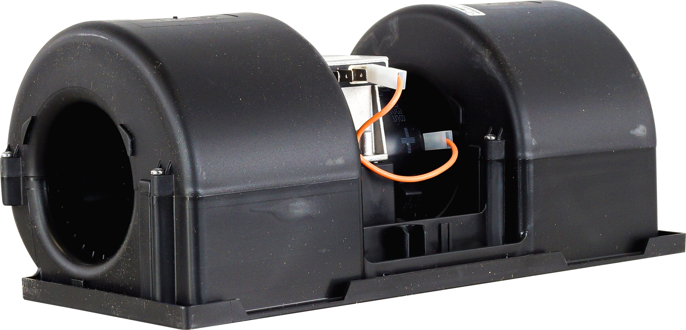 EVAPORATOR BLOWER DUAL ASSEMBLY, WITH 4-SPEED RESISTOR, 24V, VOLVO AD40D, ARTICULATED TRUCK