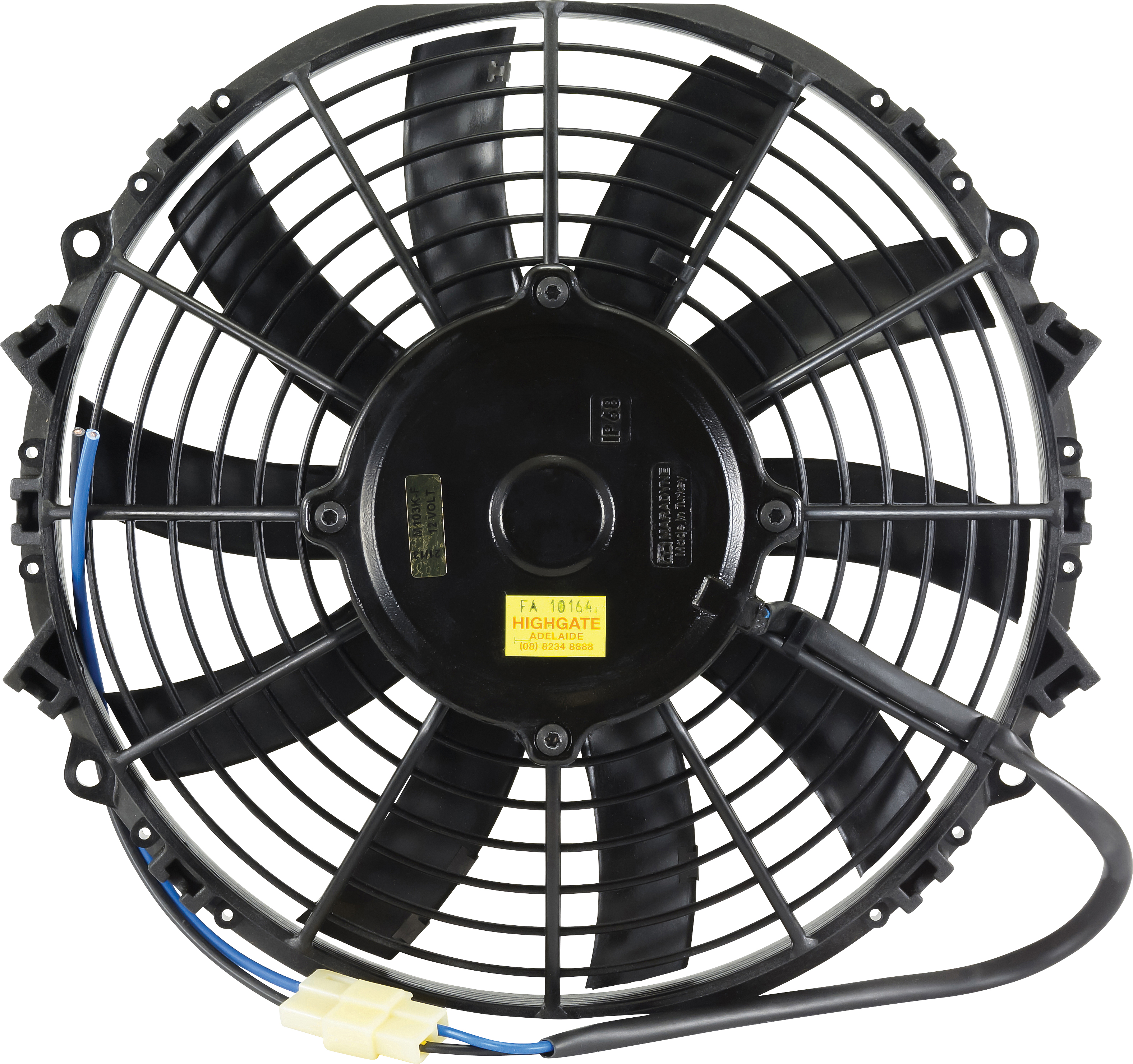 FAN, CONDENSER, MARADYNE, 12V, 250MM (10 INCH), REVERSIBLE, SKEW BLADE, 130W