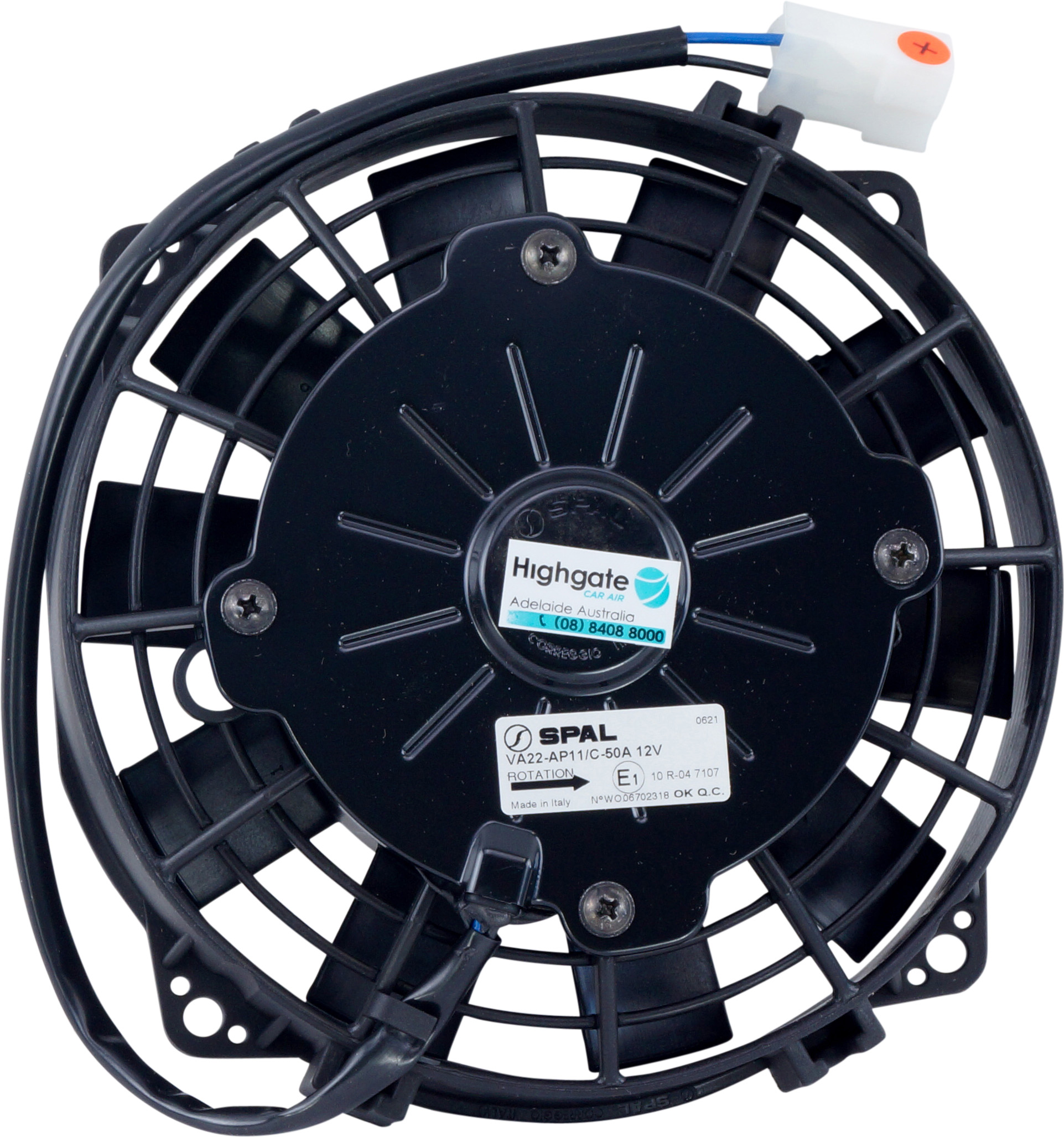 FAN, CONDENSER, SPAL, 12V, 165MM (6.5 INCH), PULLER, STRAIGHT BLADE, PREMIUM MOTOR
