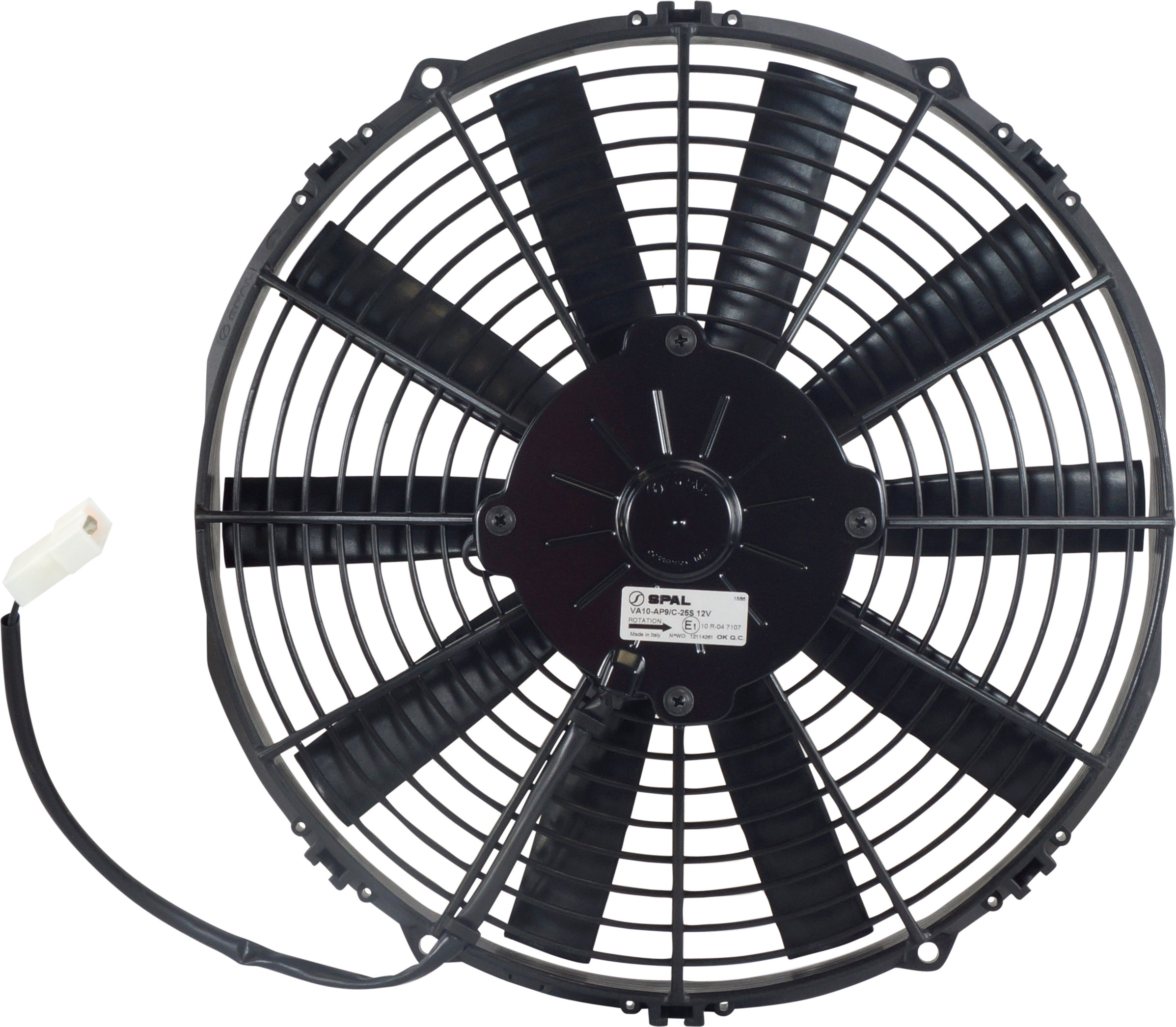 FAN, CONDENSER, SPAL, 12V, 305MM (12 INCH), PUSHER, STRAIGHT BLADE, PREMIUM MOTOR