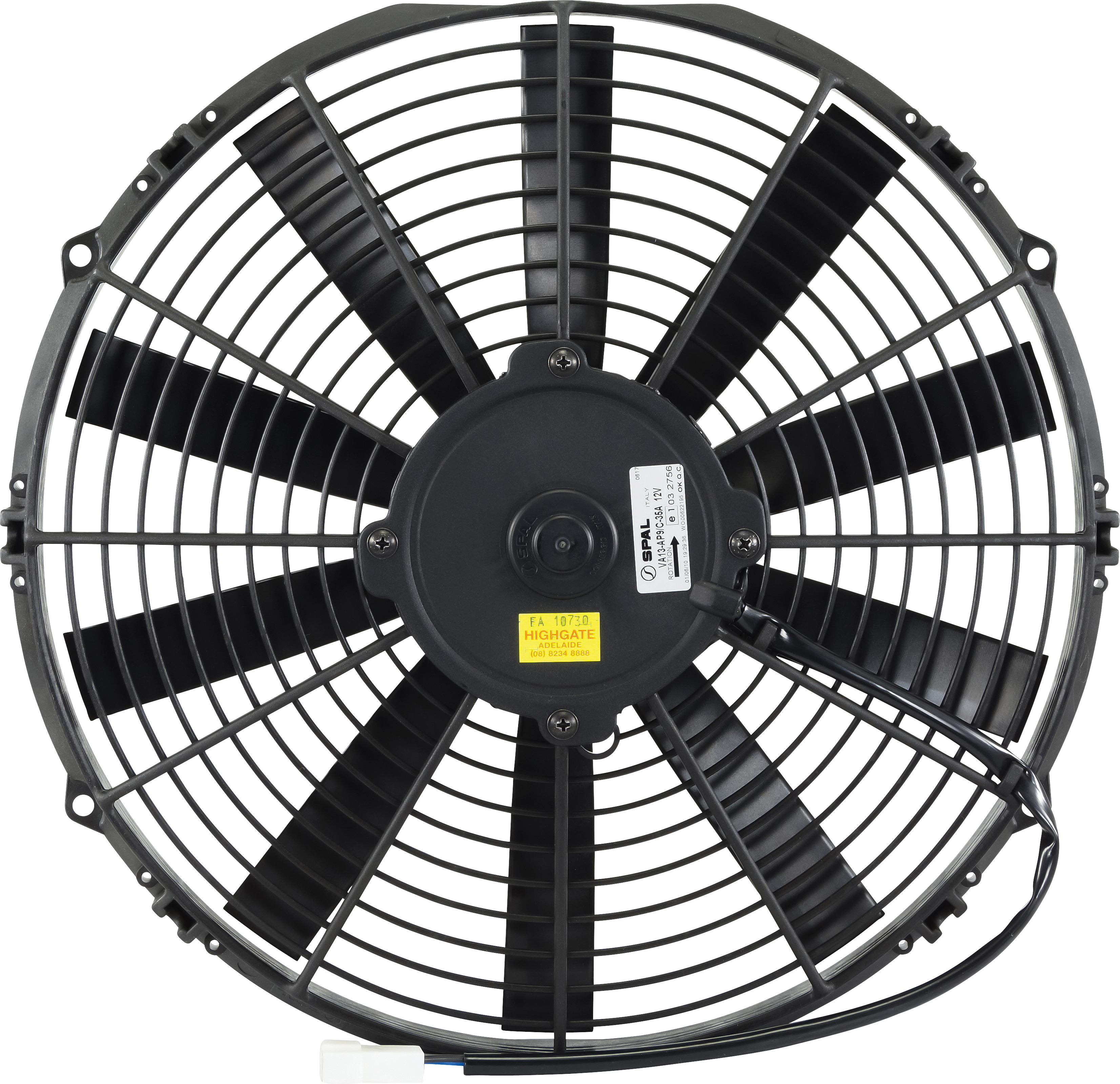 FAN, CONDENSER, SPAL, 12V, 330MM (13 INCH), PULLER, STRAIGHT BLADE, PREMIUM MOTOR
