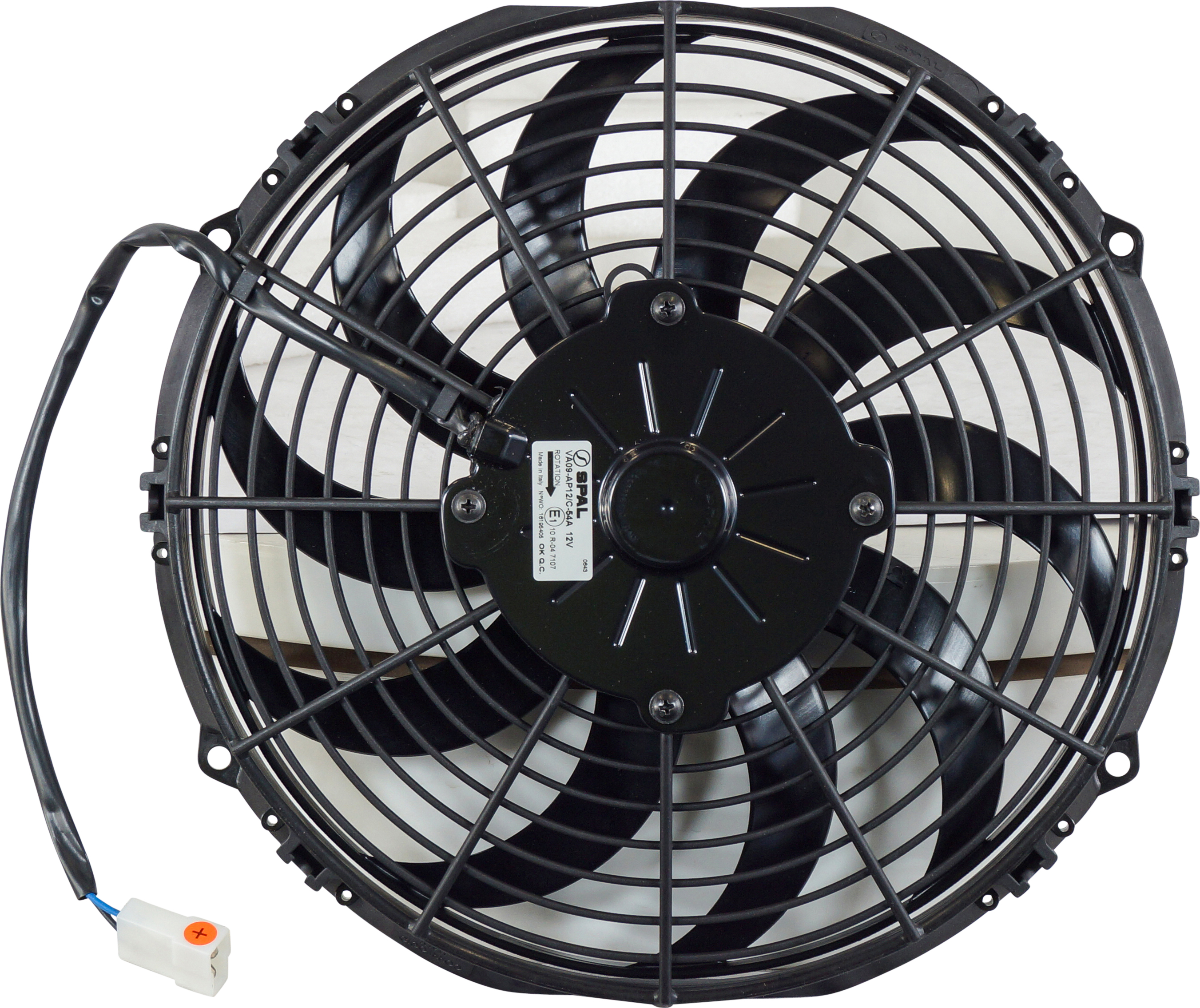 FAN, CONDENSER, SPAL, 12V, 280MM (11 INCH), PULLER, SKEW BLADE, PREMIUM MOTOR