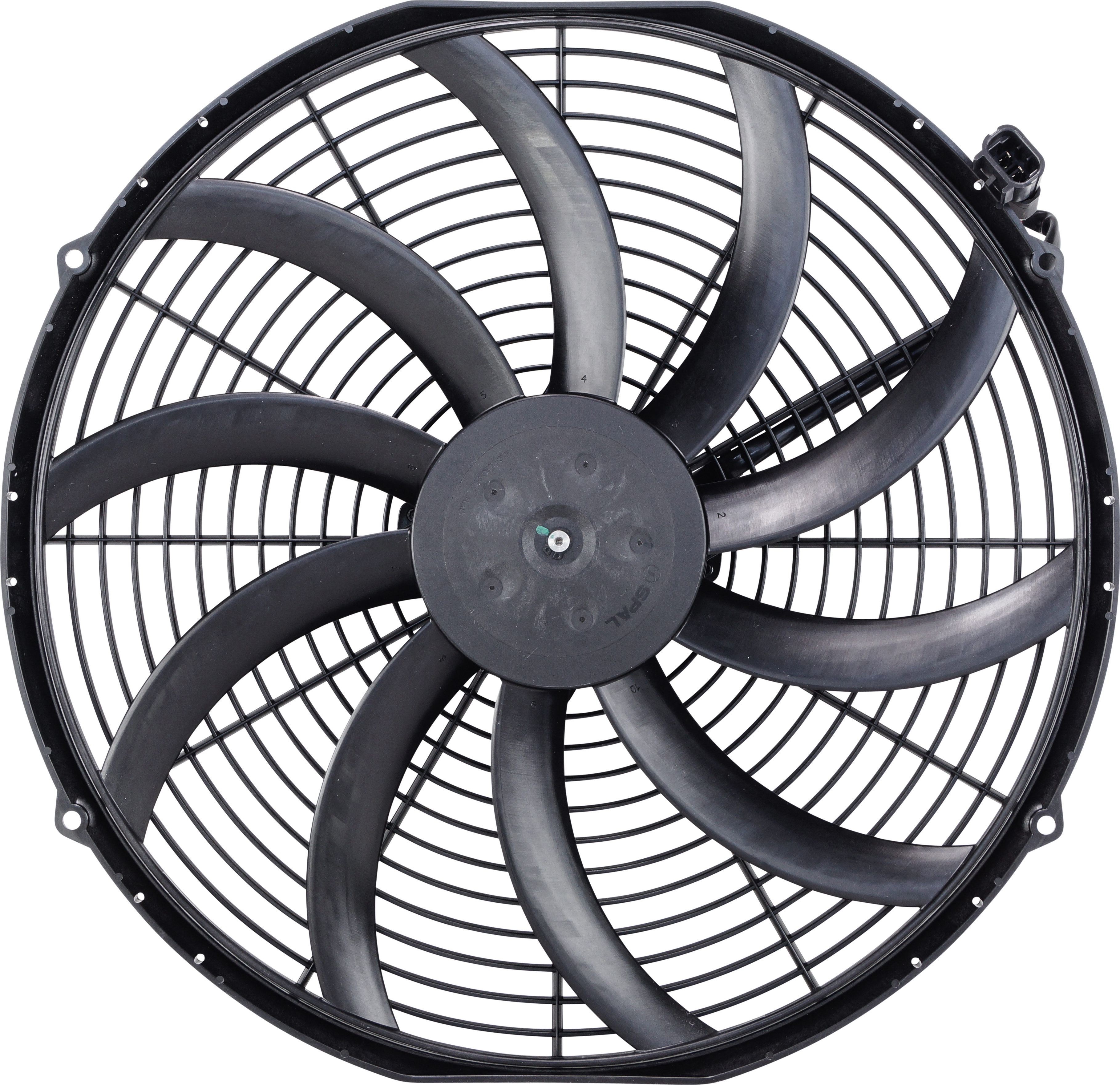 FAN, CONDENSER, SPAL, 12V, 400MM (16 INCH), PULLER, SKEW BLADE, LONG LIFE MOTOR
