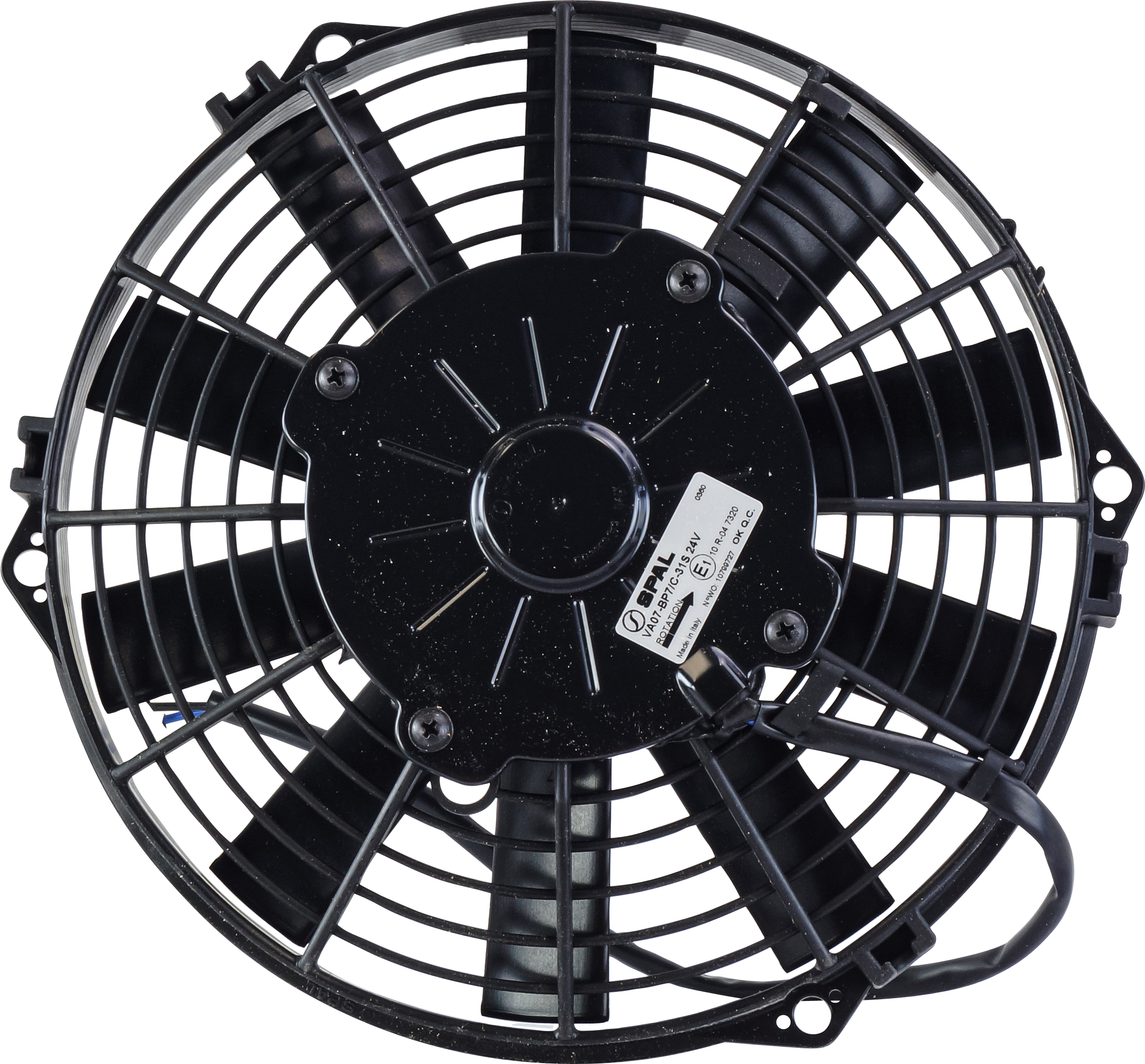 FAN, CONDENSER, SPAL, 24V, 225MM (9 INCH), PUSHER, STRAIGHT BLADE, PREMIUM MOTOR
