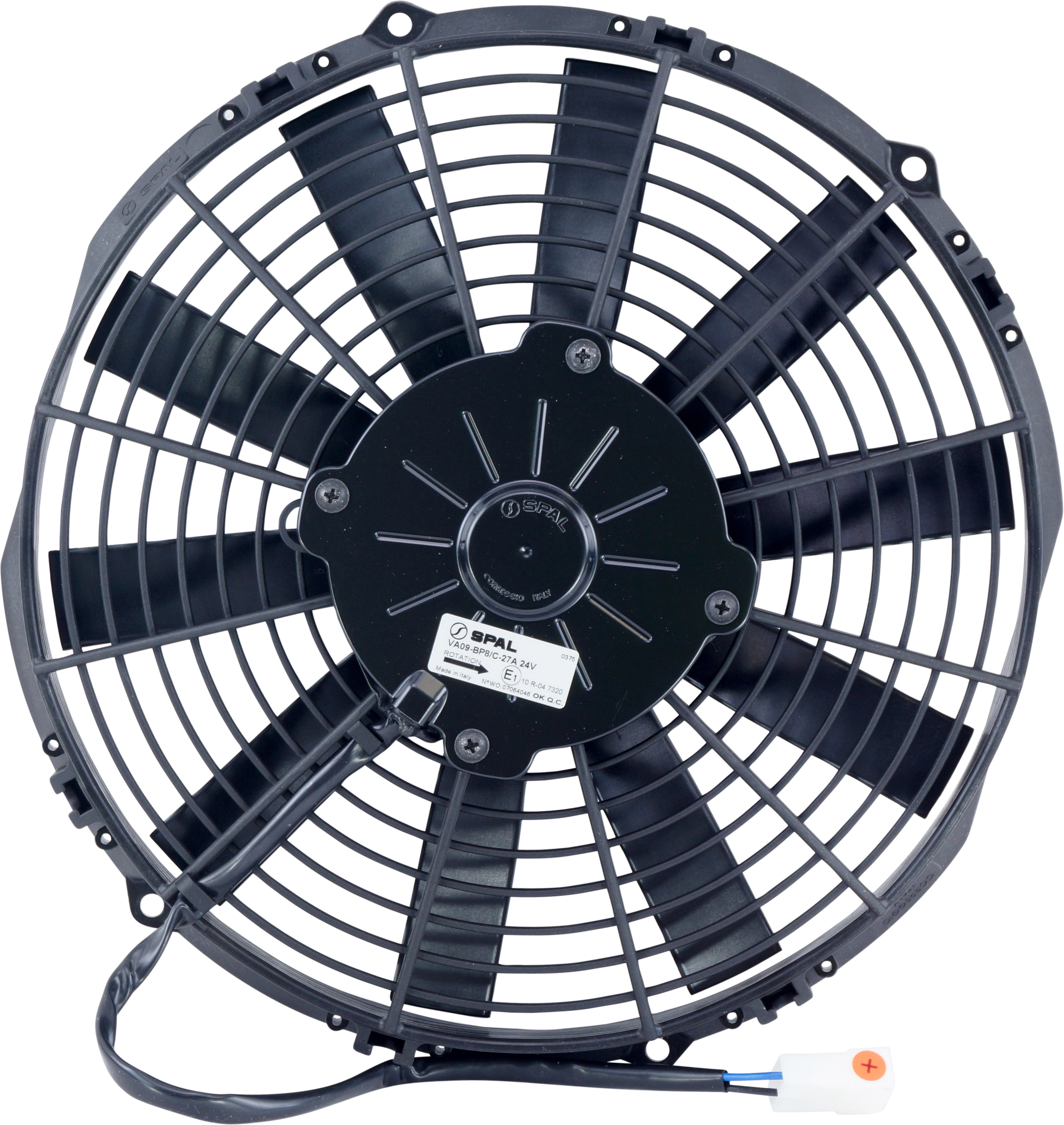 FAN, CONDENSER, SPAL, 24V, 280MM (11 INCH), PULLER, STRAIGHT BLADE, PREMIUM MOTOR