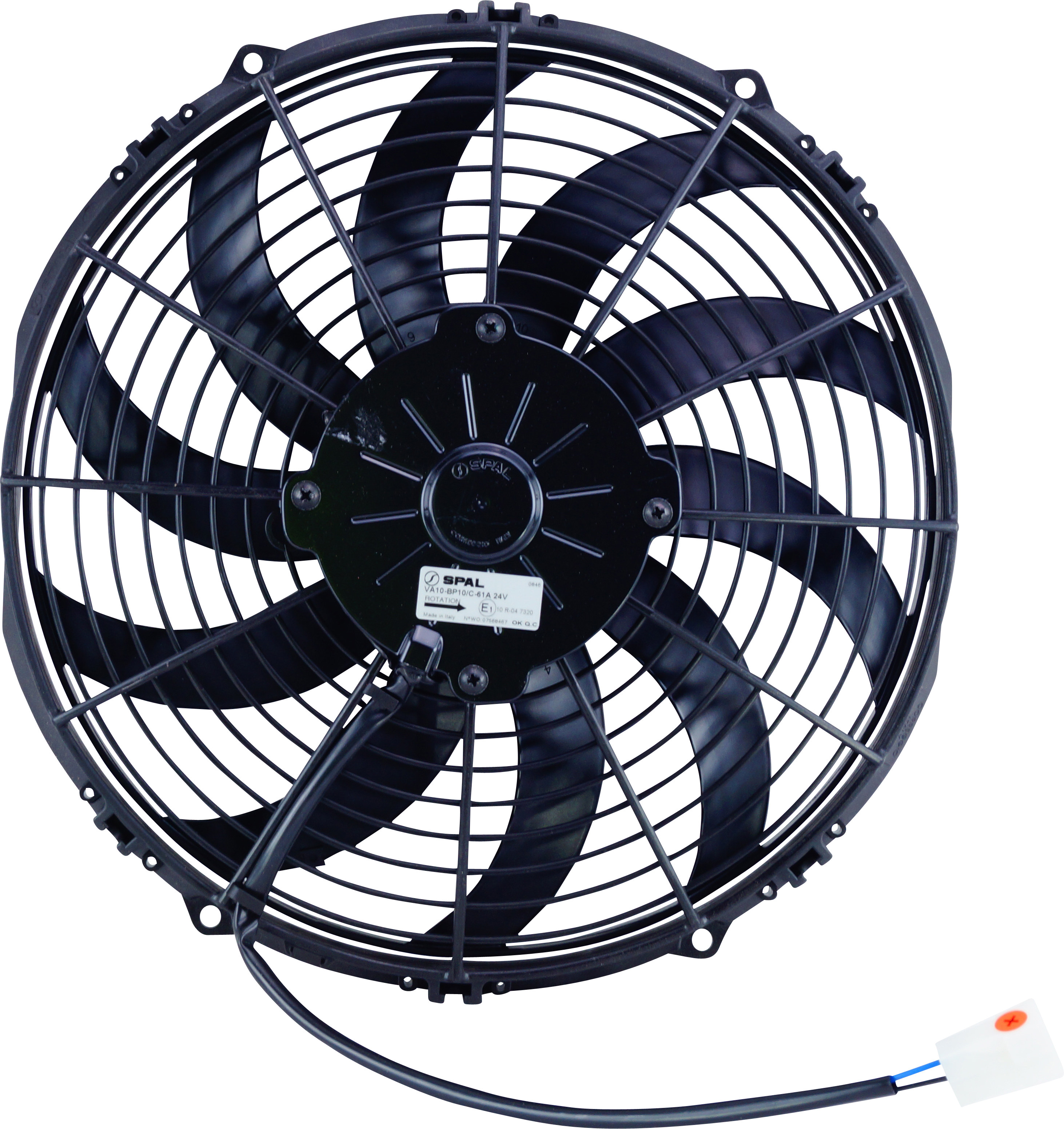 FAN, CONDENSER, SPAL, 24V, 300MM (12 INCH), PULLER, SKEW BLADE, PREMIUM MOTOR