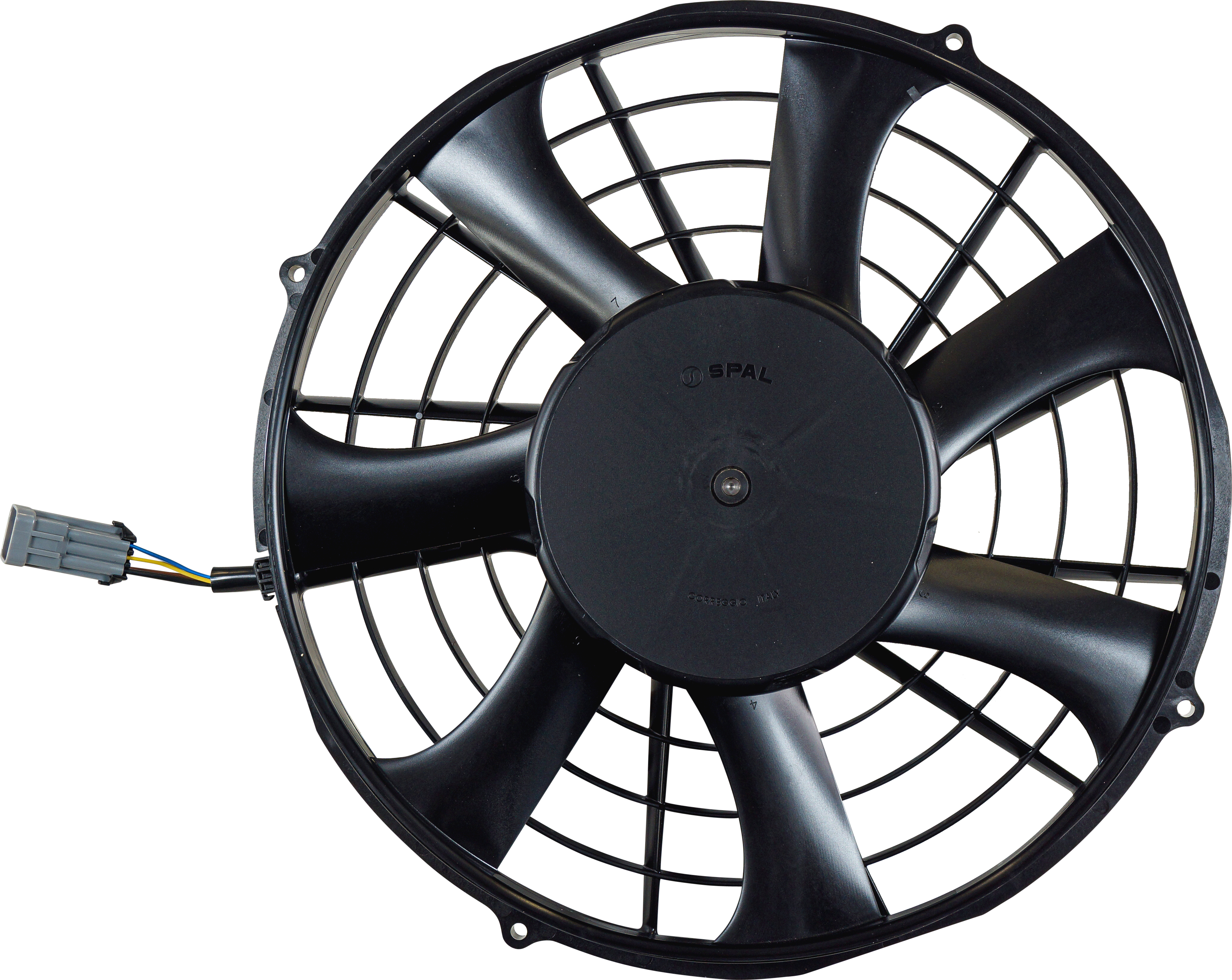 FAN, CONDENSER, SPAL, 24V, (16 INCH), 385 MM, PULLER, SKEW, OPEN SHROUD, BRUSHLESS MOTOR
