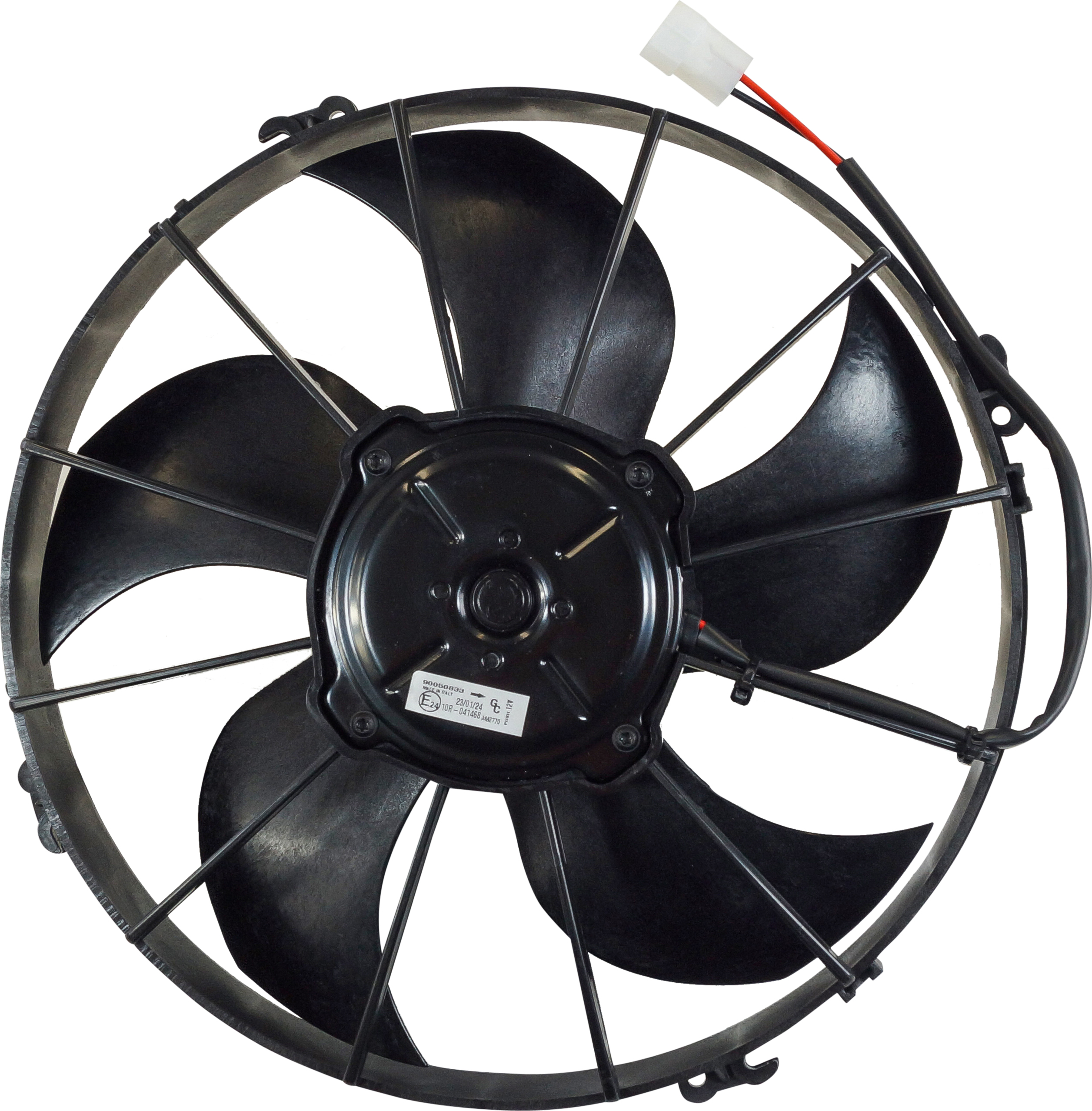 FAN, CONDENSER, GENERAL CAB, 12V 330MM (13 INCH), PUSHER, PADDLE BLADE, LOW PROFILE MOTOR , OPEN SHR