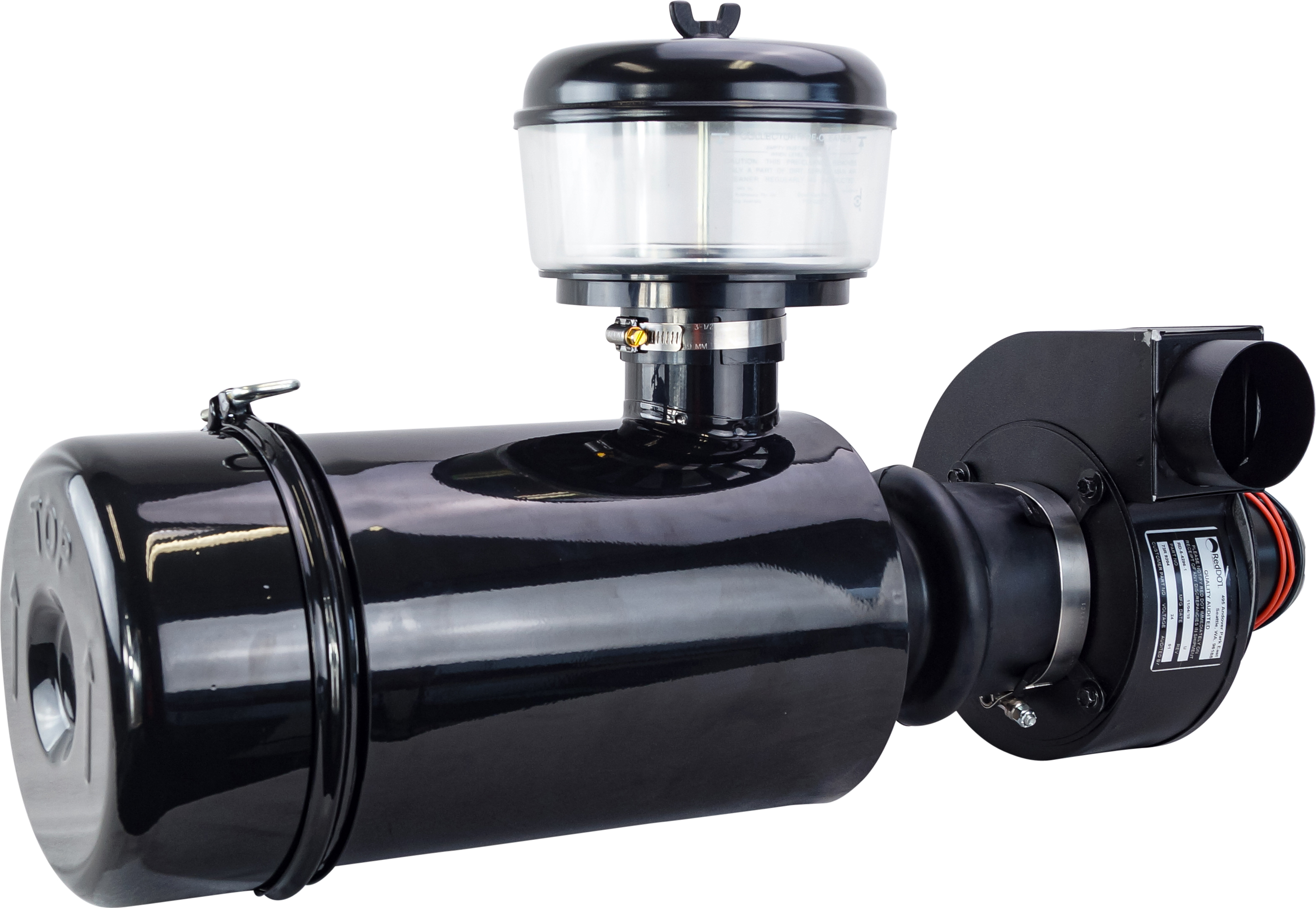 FILTER, ASSEMBLY KIT, 12V, RED DOT FILTER & PRESSURISER, COMPLETE WITH PRE-CLEANER, 1M DUCTING