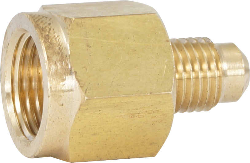 HOSE ADAPTOR, FF-MF, STR, #6-1/4 INCH, BRASS, ADAPTS #6 FF TO 1/4 INCH MF
