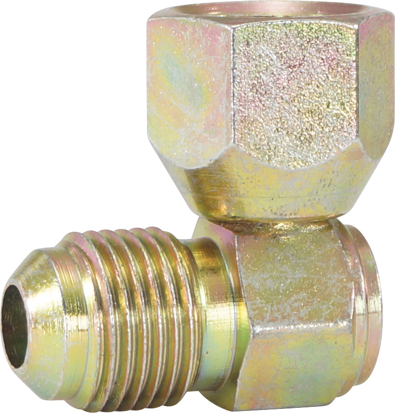 HOSE ADAPTOR, FF-MF, 90 DEG, #6-#6, STEEL, SWIVEL