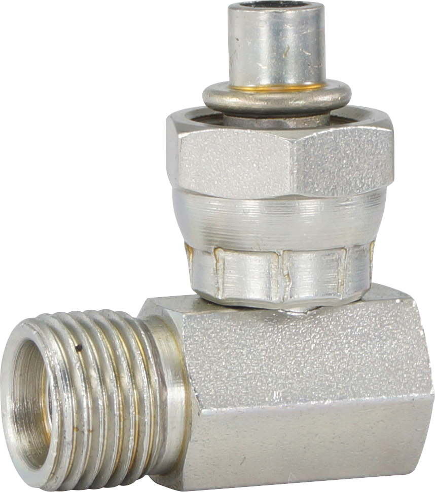 HOSE ADAPTOR, FOR-MIO, 90 DEG, #6-#6, STEEL, SWIVEL